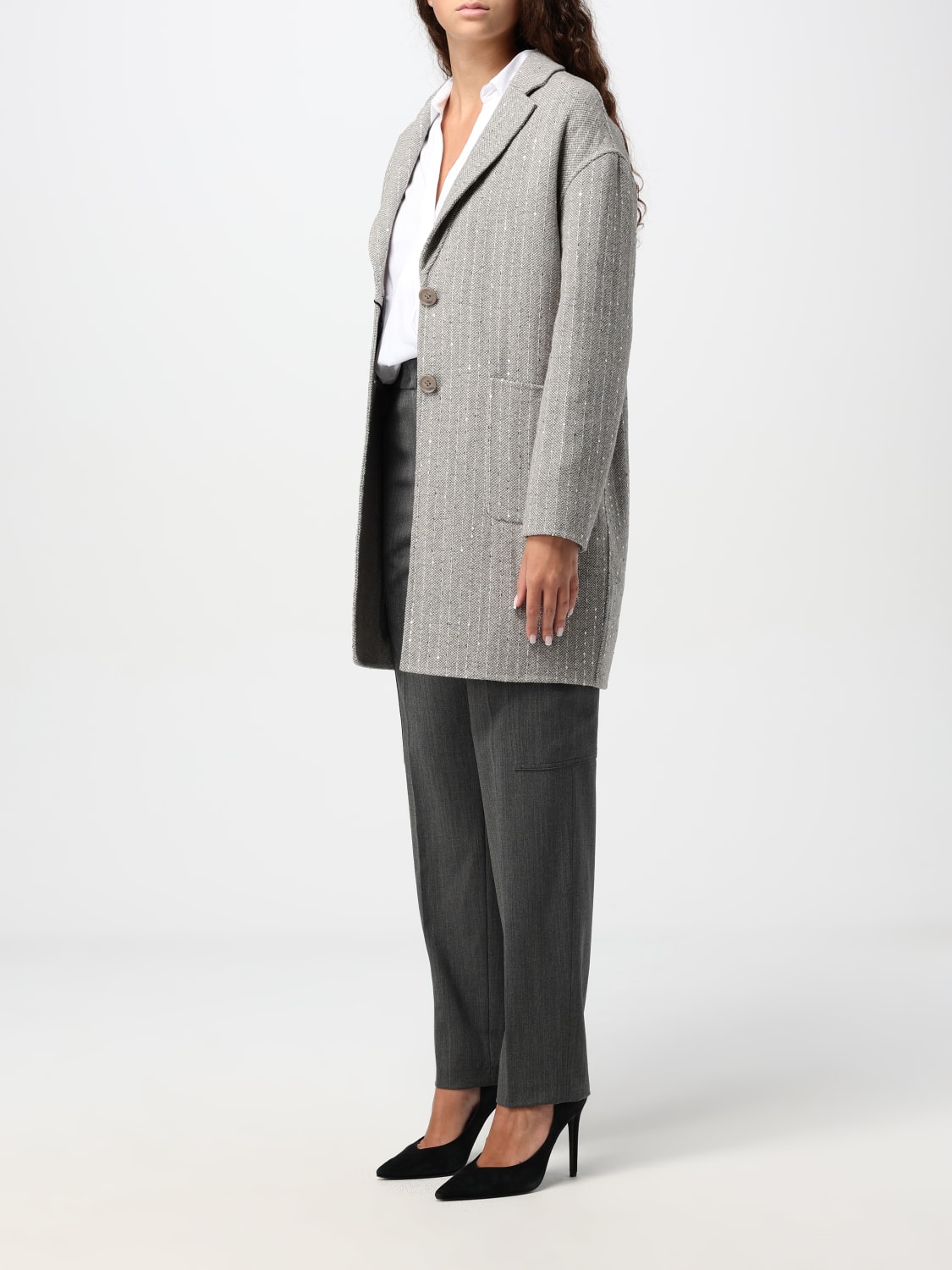 TWINSET COAT: Coat woman Twinset, Grey - Img 3