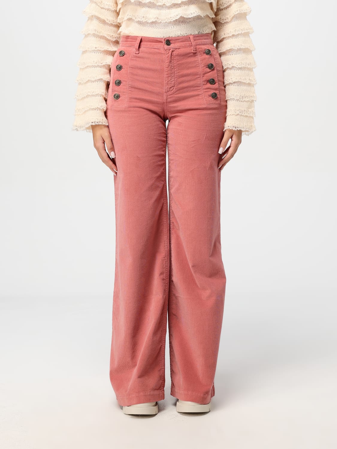 TWINSET PANTS: Pants woman Twinset, Coral - Img 1