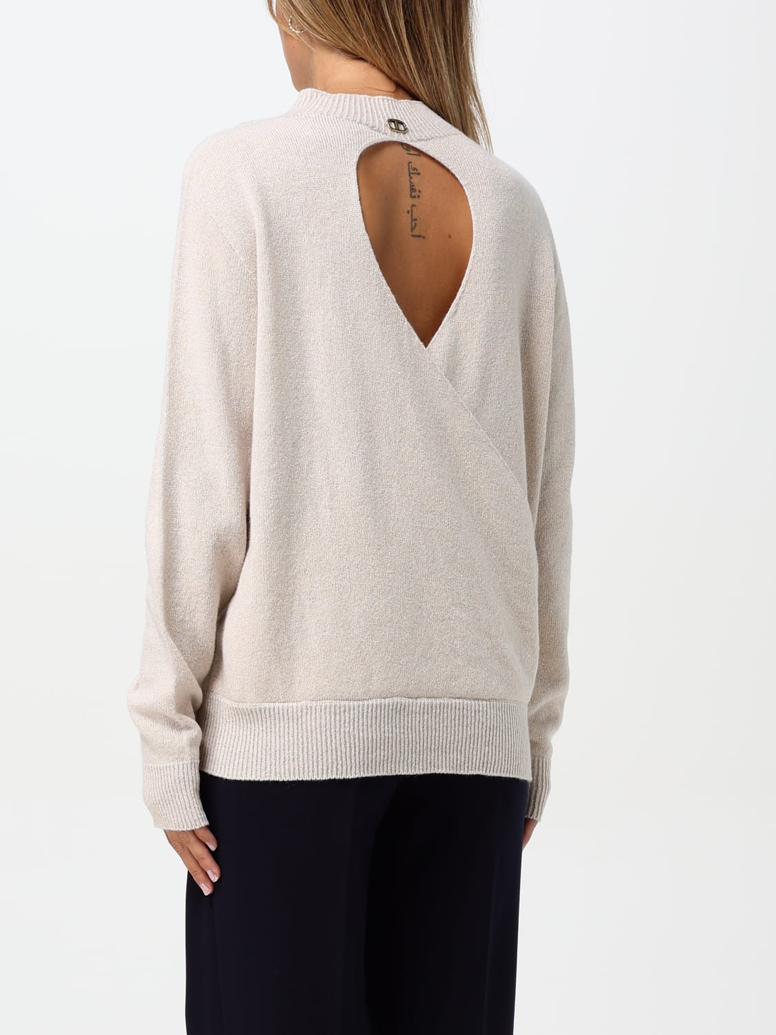 TWINSET MAGLIA: Pullover Twinset in misto lana , Bianco - Img 2