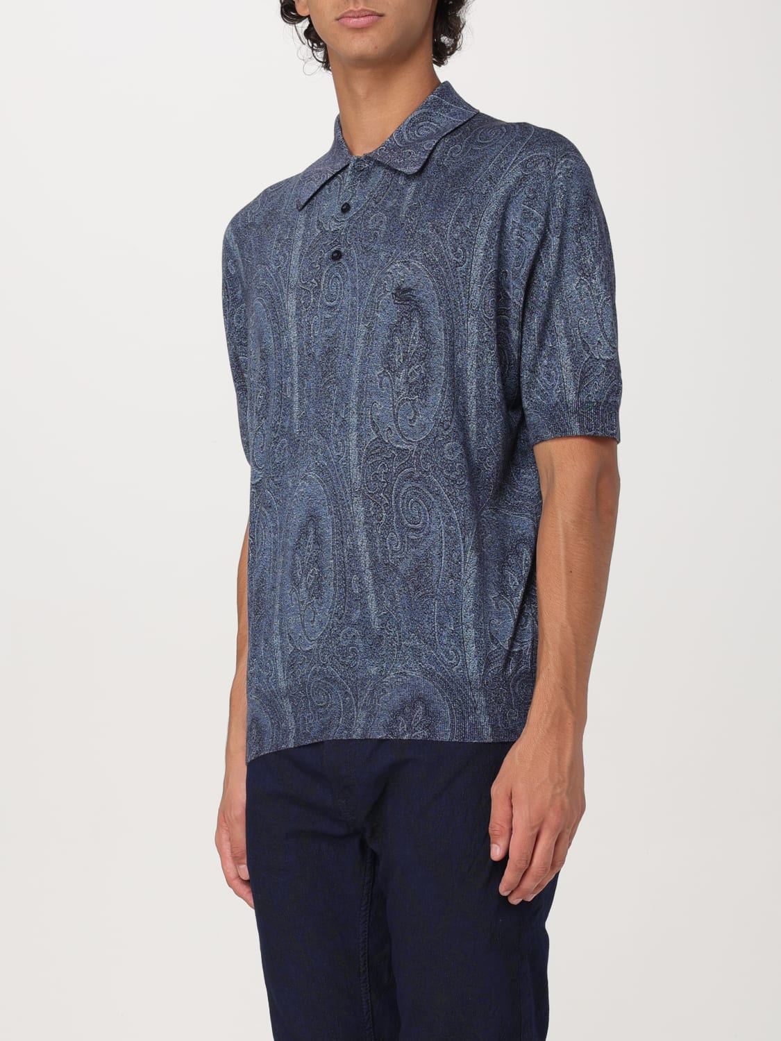 ETRO POLO SHIRT: Polo shirt men Etro, Blue - Img 4