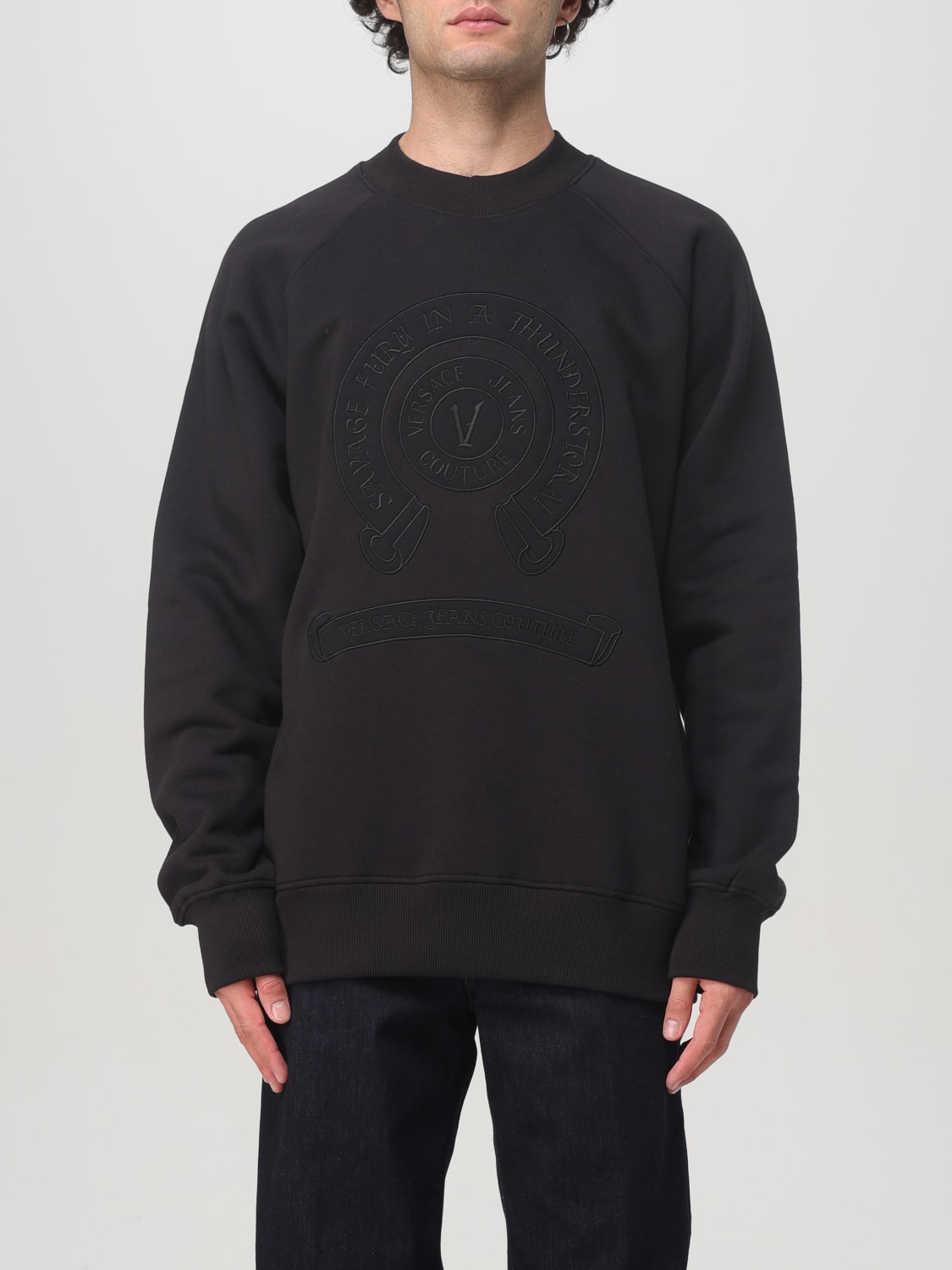 VERSACE JEANS COUTURE SUDADERA: Jersey hombre Versace Jeans Couture, Negro - Img 1