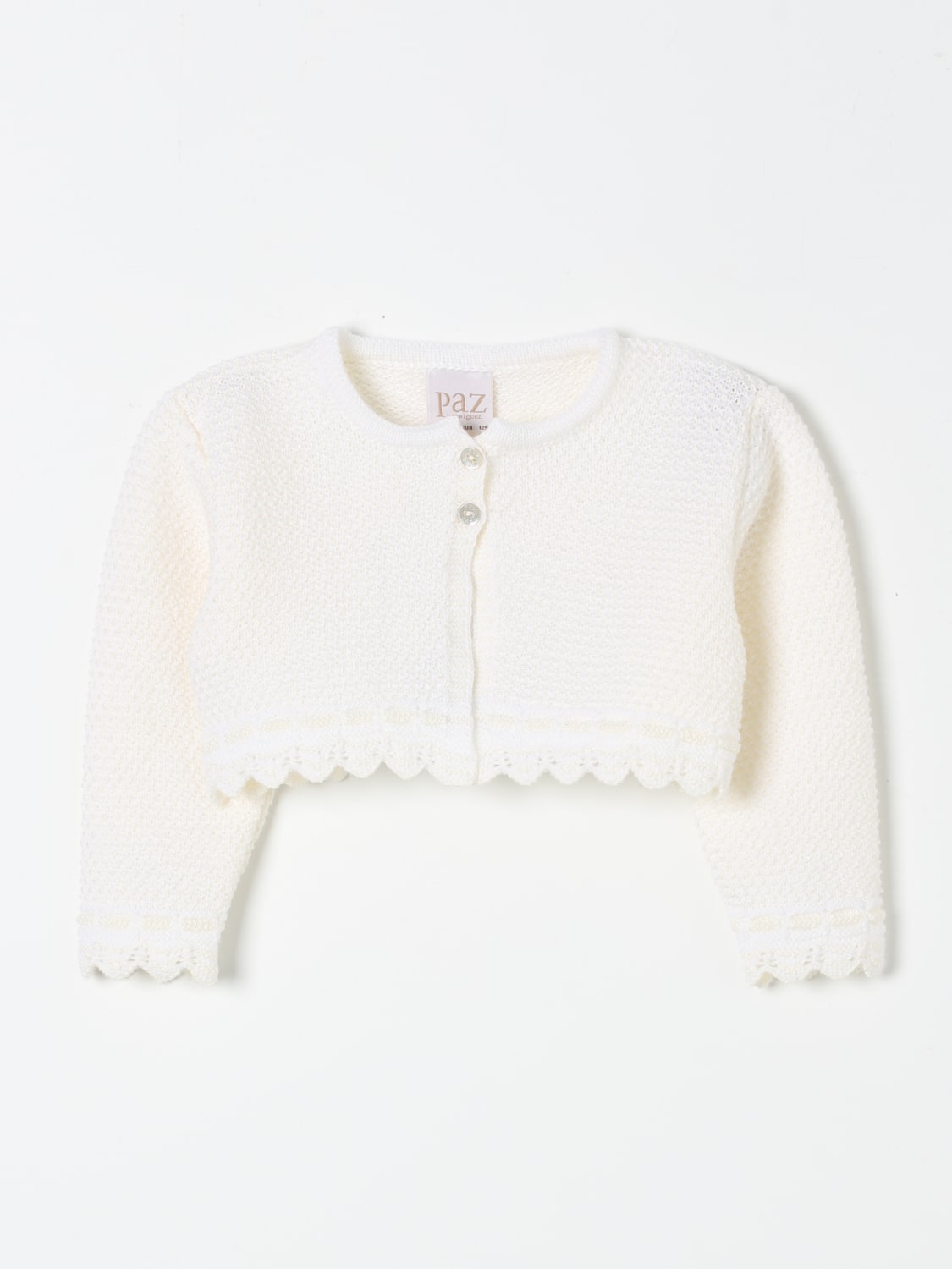 PAZ RODRIGUEZ SWEATER: Paz Rodriguez baby cardigan, White - Img 1