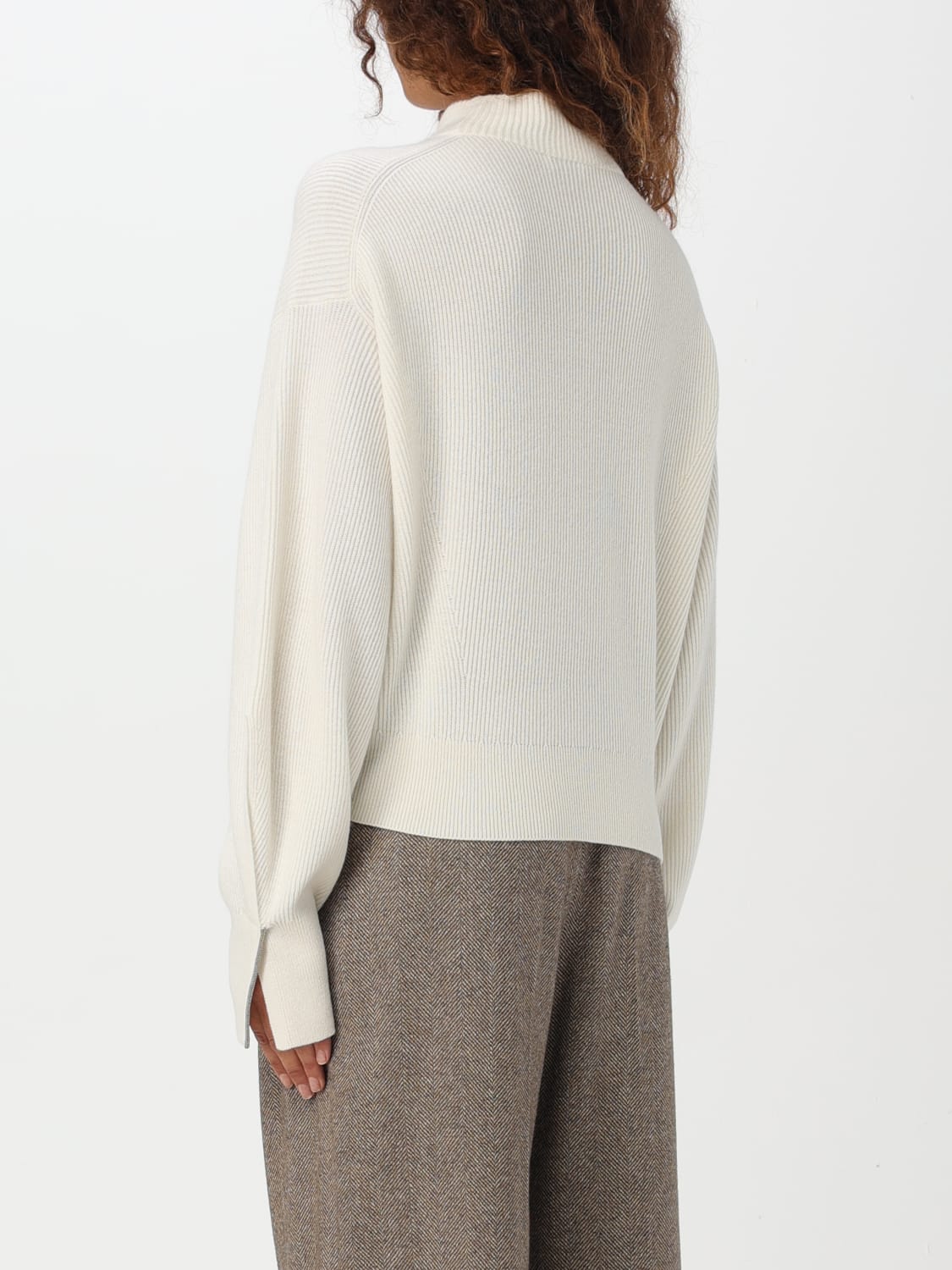 BRUNELLO CUCINELLI SWEATER: Cardigan woman Brunello Cucinelli, White - Img 3