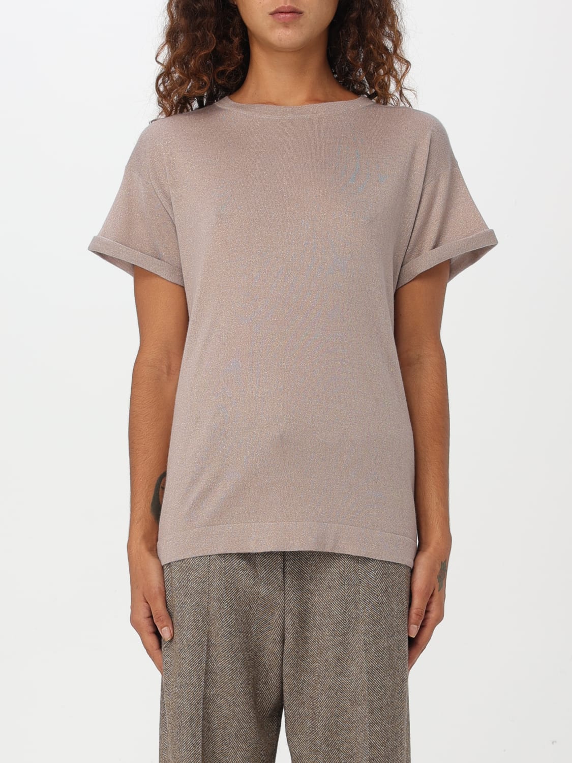 BRUNELLO CUCINELLI T-SHIRT: Cardigan woman Brunello Cucinelli, Pink - Img 1