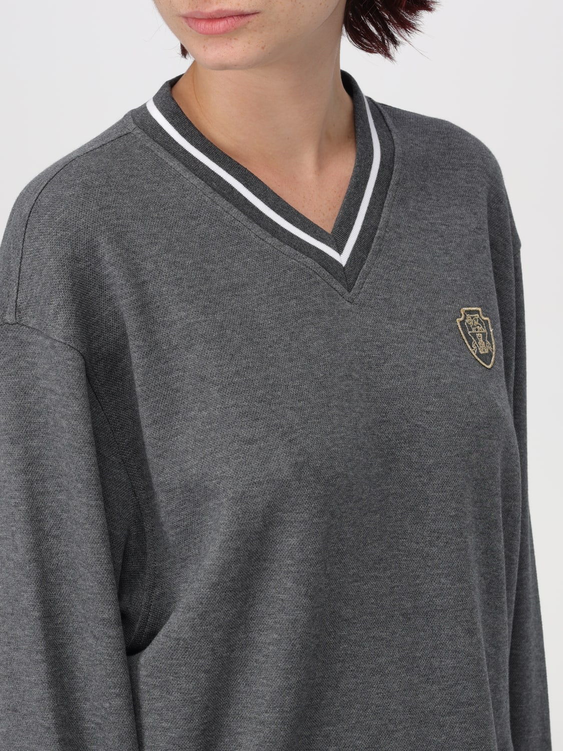 美品　Brunello Cucinelli グレー Vネック トップス L Brunello Cucinelli Vネック リブトップ | グレー | FARFETCH JP