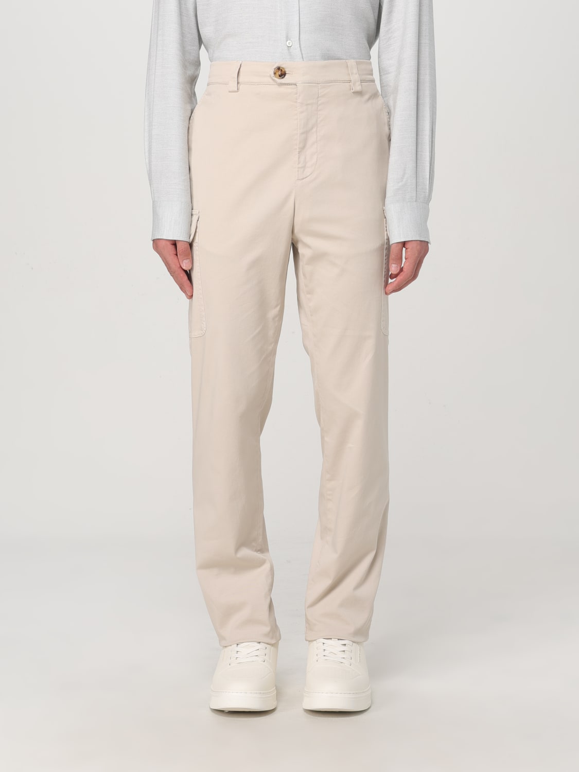 BRUNELLO CUCINELLI 裤子: 裤子 男士 Brunello Cucinelli, 米色 - Img 1