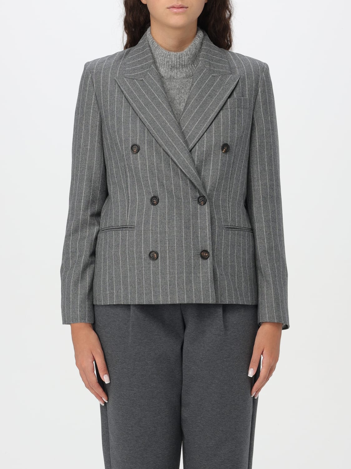 BRUNELLO CUCINELLI ブレザー: ジャケット レディース Brunello Cucinelli, グレー - Img 1