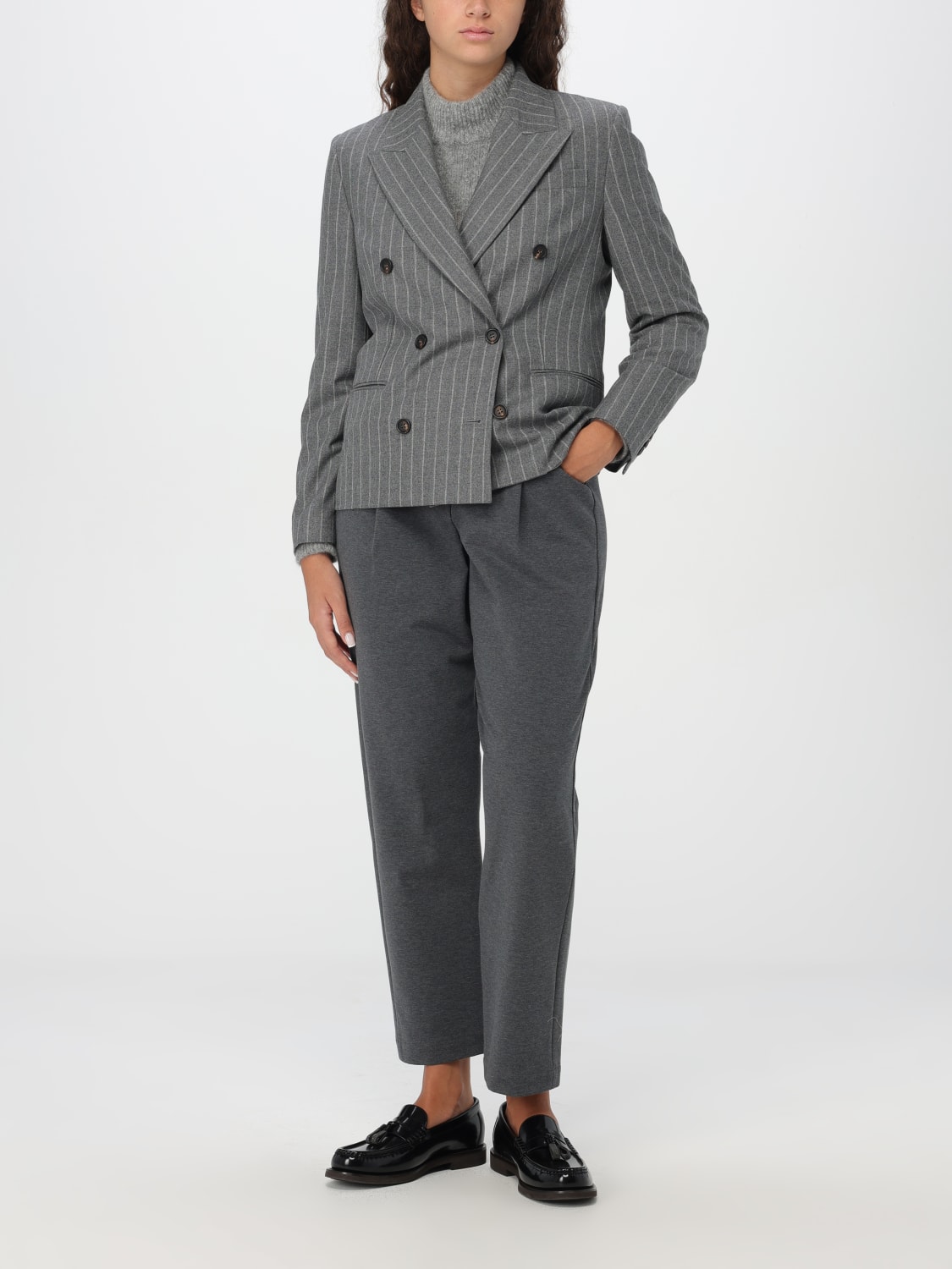 BRUNELLO CUCINELLI BLAZER: Jacket woman Brunello Cucinelli, Grey - Img 2