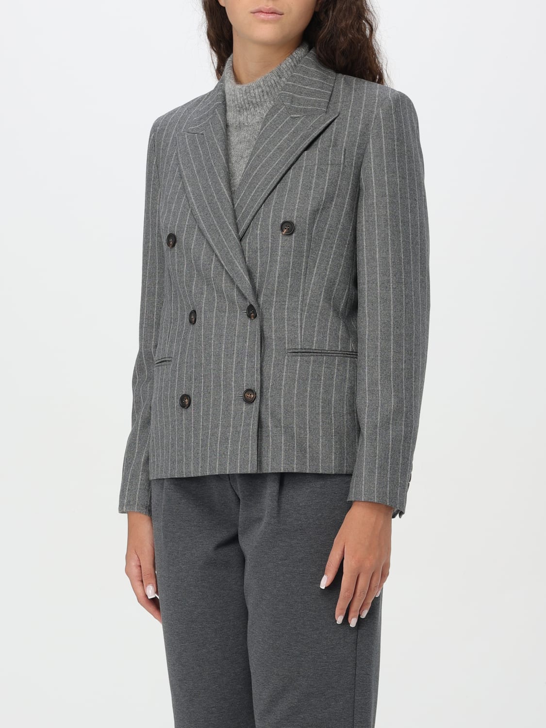 BRUNELLO CUCINELLI BLAZER: Jacket woman Brunello Cucinelli, Grey - Img 4