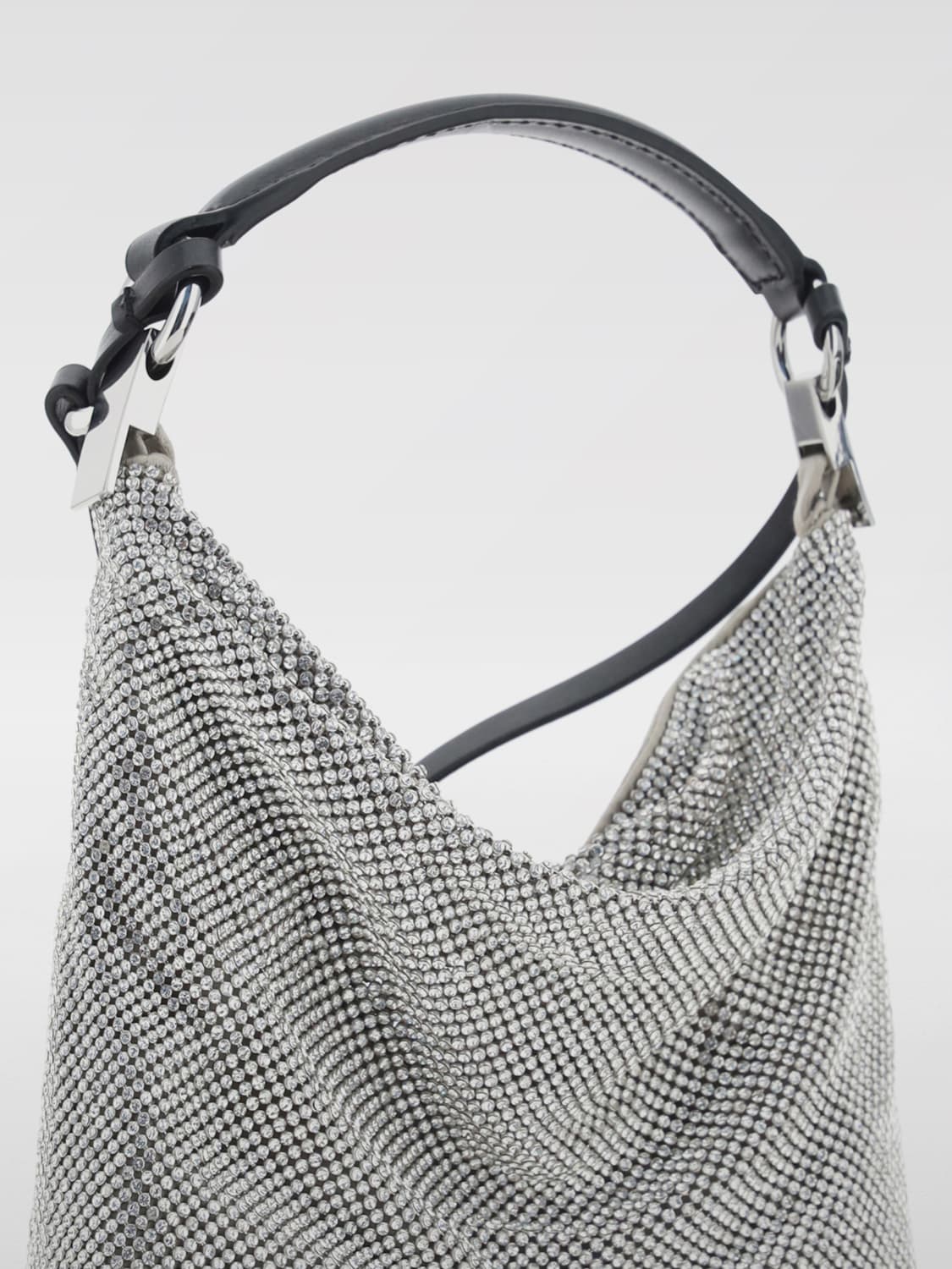 BENEDETTA BRUZZICHES BORSA A SPALLA: Borsa tote Bella Ciao Benedetta Bruzziches in maglia metallica, Argento - Img 3