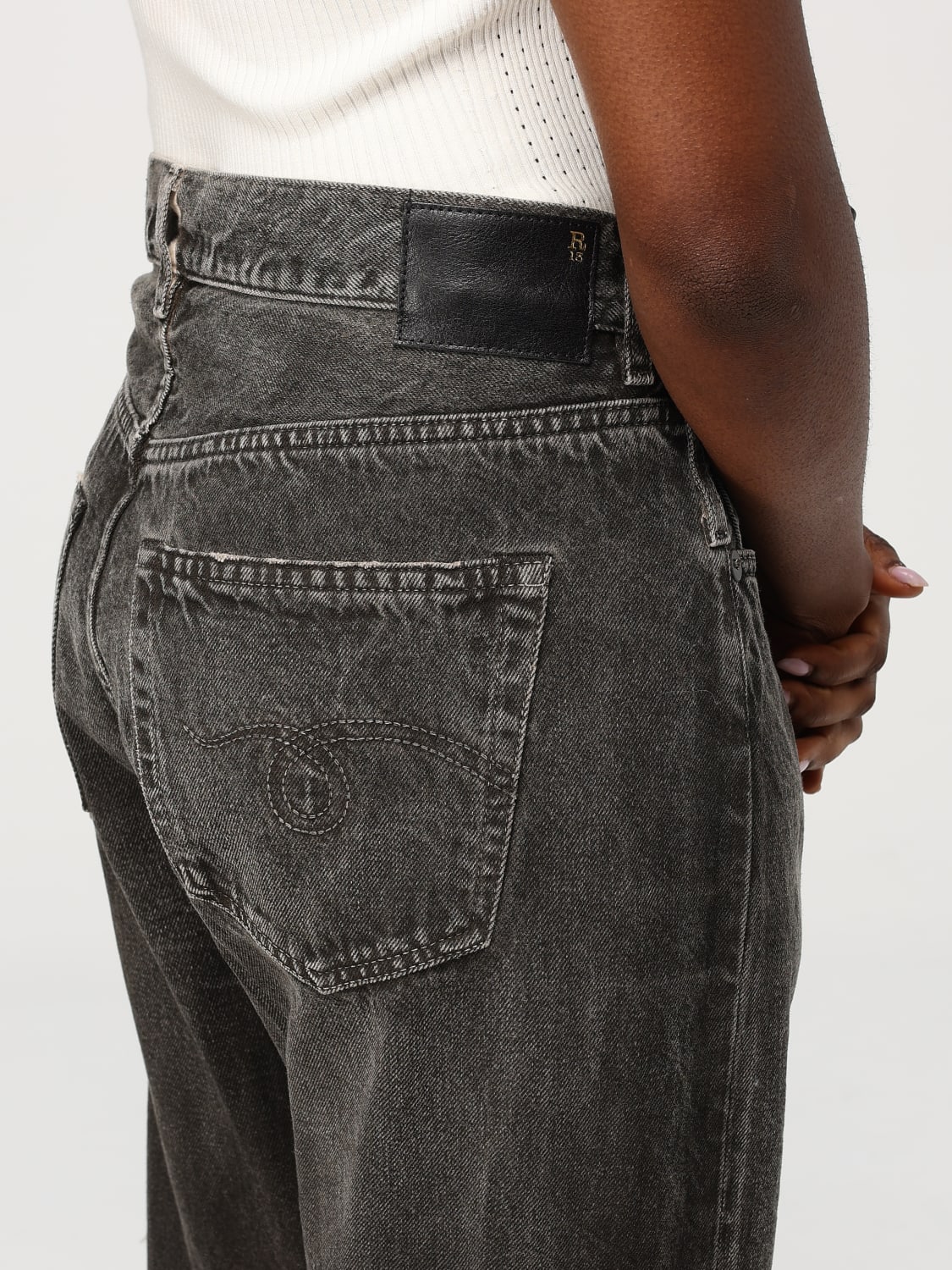 R13 VAQUEROS: Vaquero mujer R13, Gris - Img 3