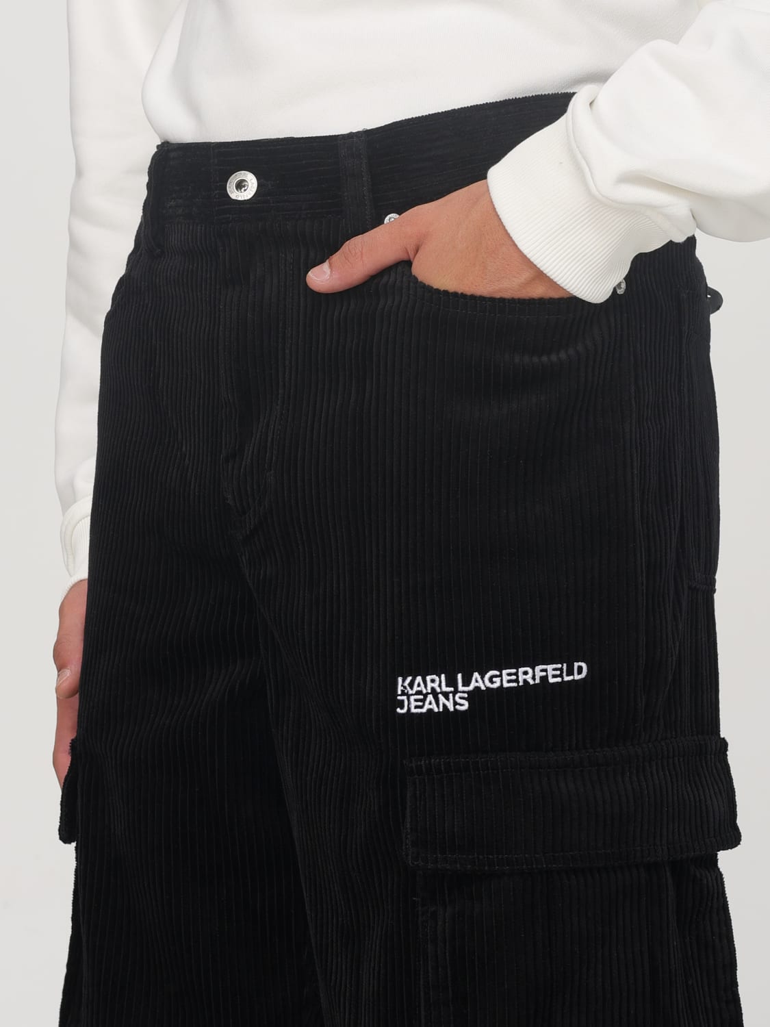 KARL LAGERFELD PANTS: Pants men Karl Lagerfeld, Black - Img 3