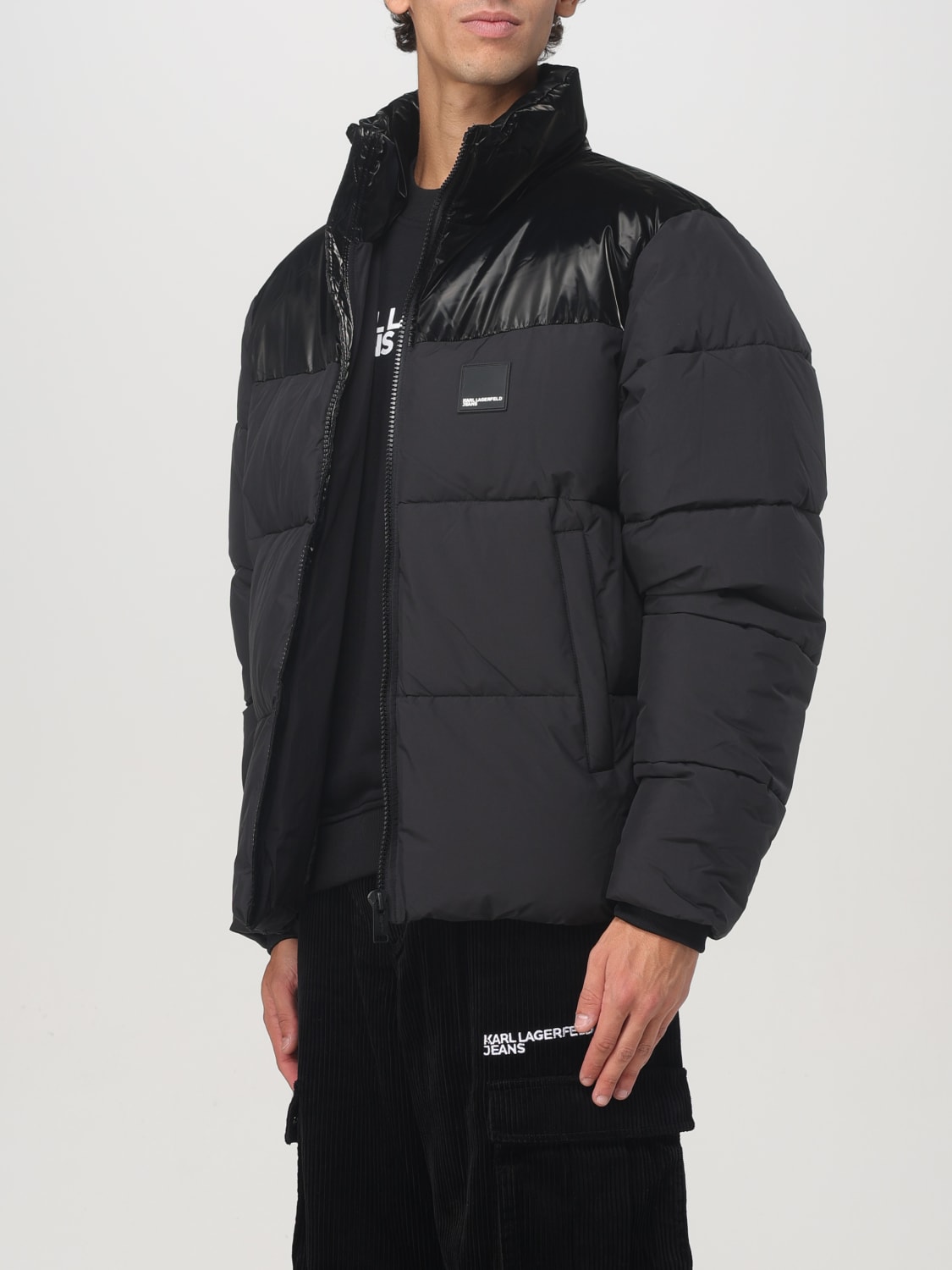 KARL LAGERFELD JACKET: Karl Lagerfeld nylon down jacket, Black - Img 3