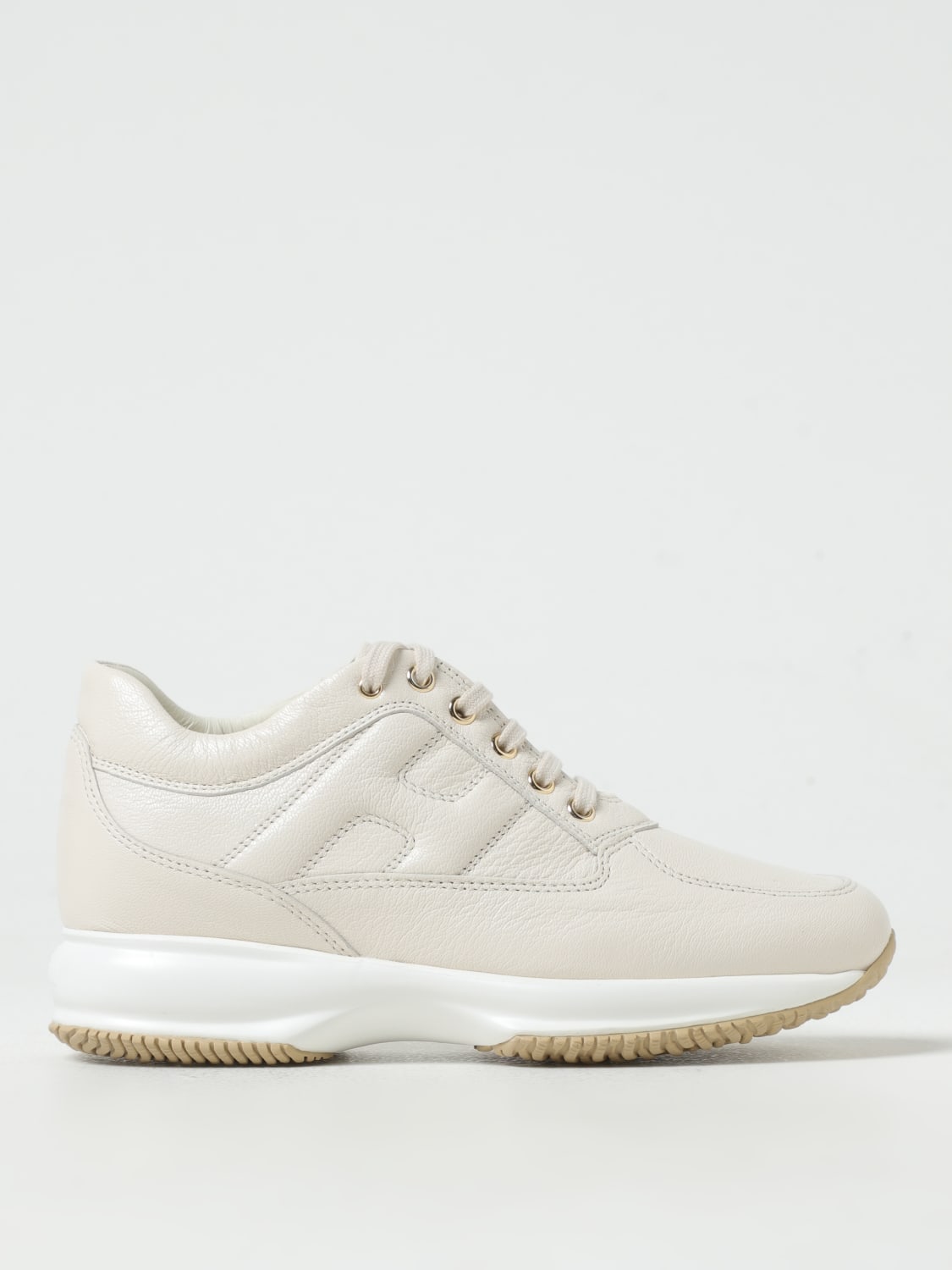 HOGAN SNEAKERS: Sneakers Interactive Hogan in pelle a grana , Bianco - Img 1