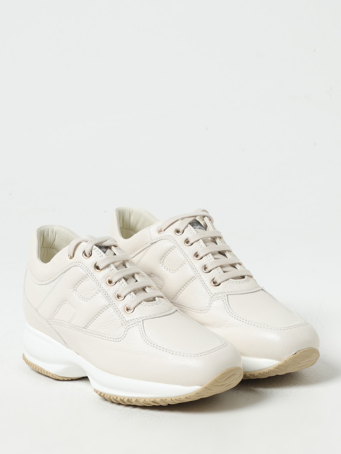 HOGAN SNEAKERS: Sneakers Interactive Hogan in pelle a grana , Bianco - Img 2