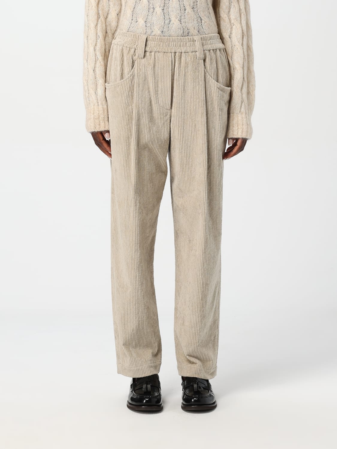 BRUNELLO CUCINELLI PANTS: Pants woman Brunello Cucinelli, Pearl - Img 1