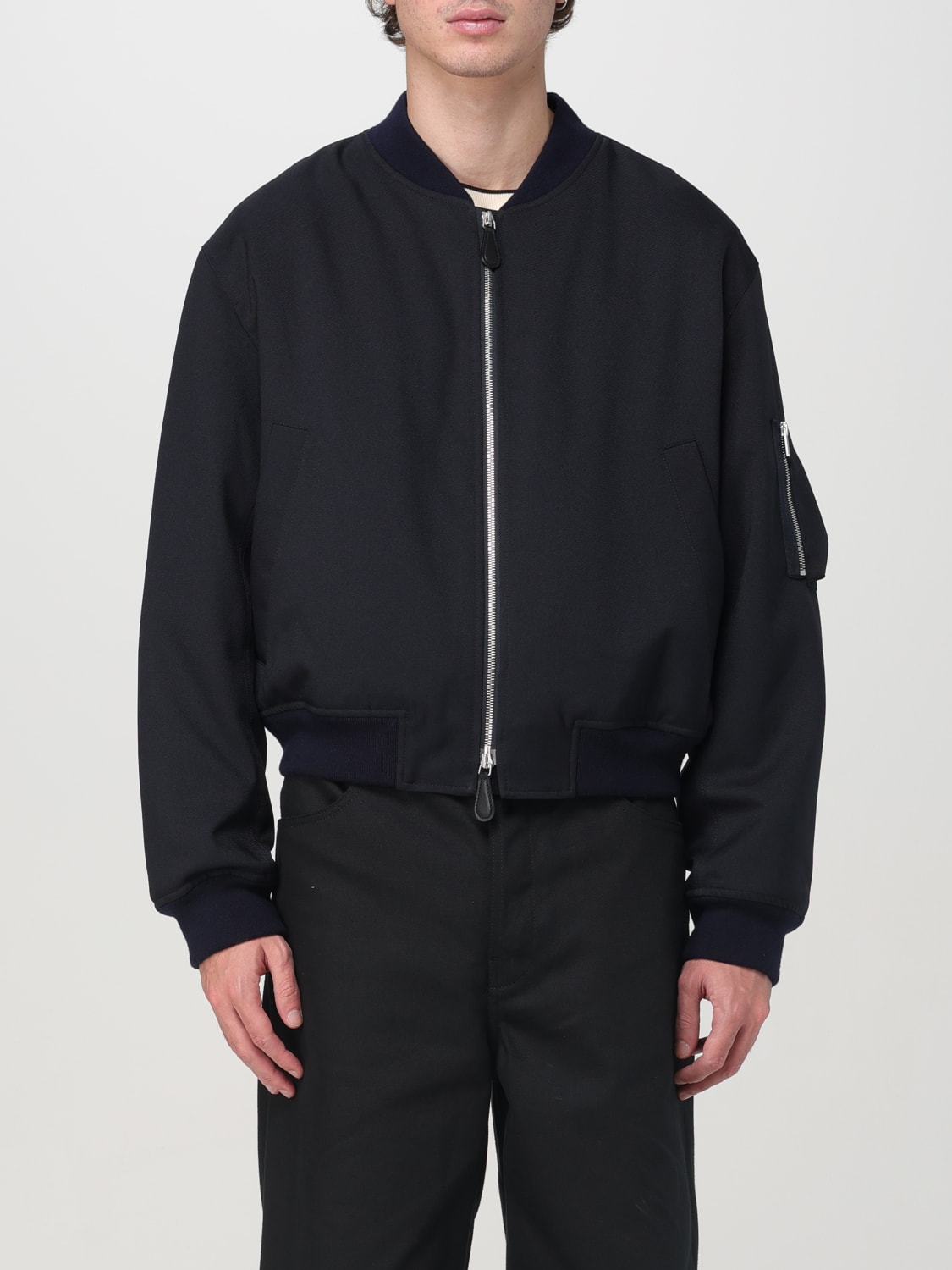 JIL SANDER GIACCA: Bomber Jil Sander in lana , Blue - Img 1