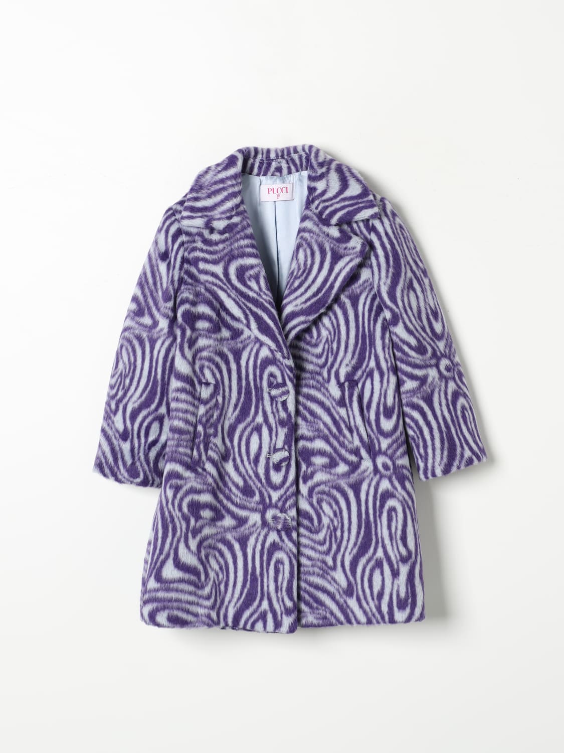 PUCCI CAPPOTTO: Cappotto Pucci in panno con stampa , Viola - Img 1