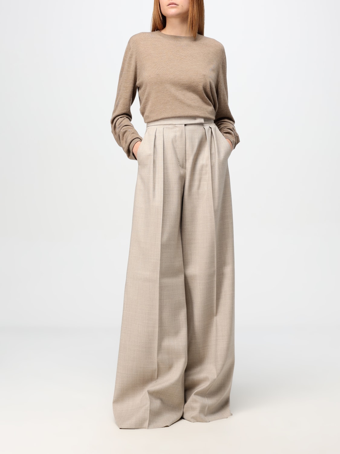 MAX MARA PANTALON: Pantalon femme Max Mara, Beige - Img 2