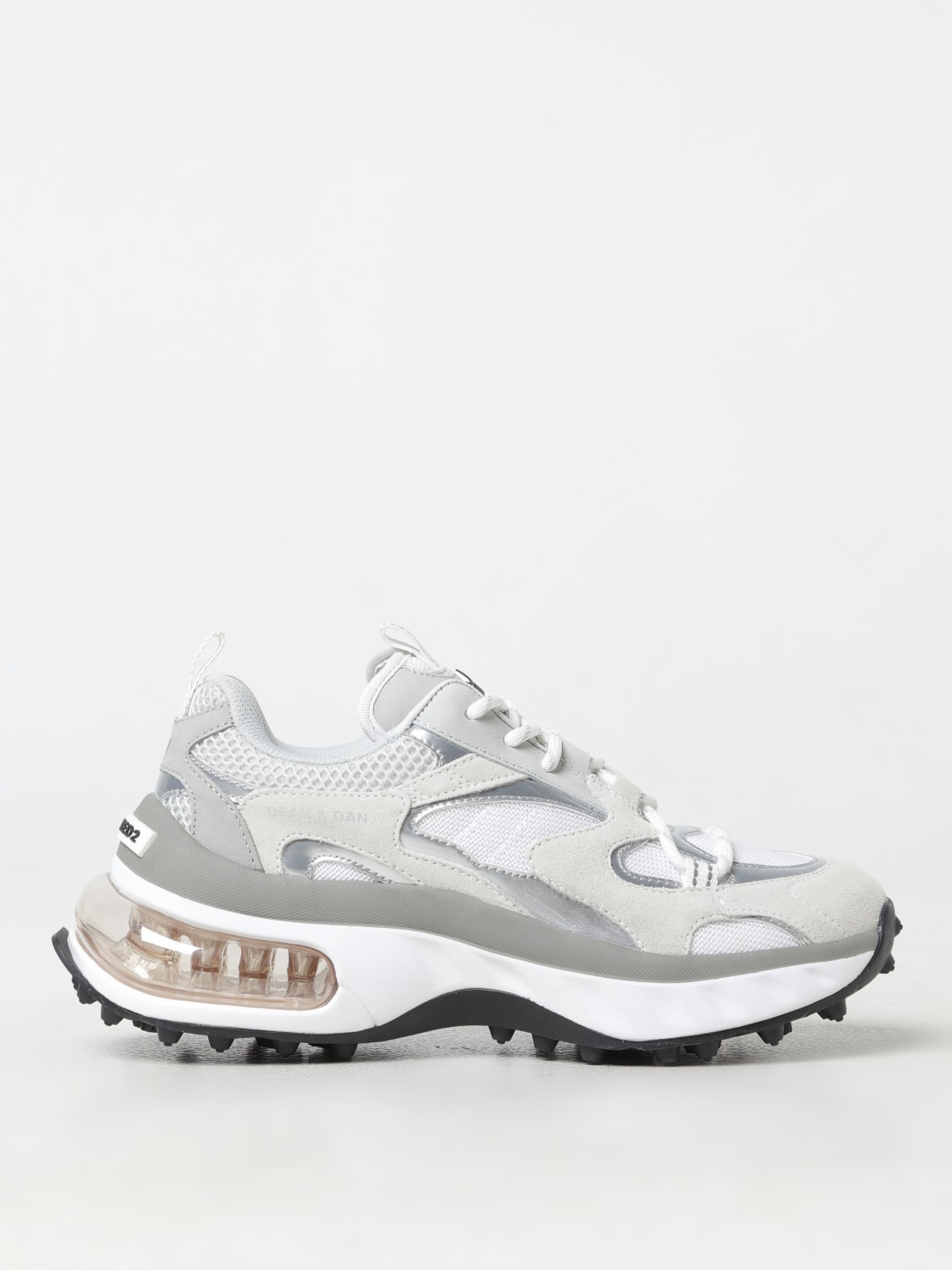 DSQUARED2 SNEAKERS: Sneakers Bubble Dsquared2 in camoscio e mesh , Bianco - Img 1