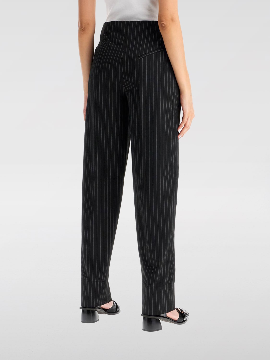 GANNI PANTS: Pants woman Ganni, Black - Img 2