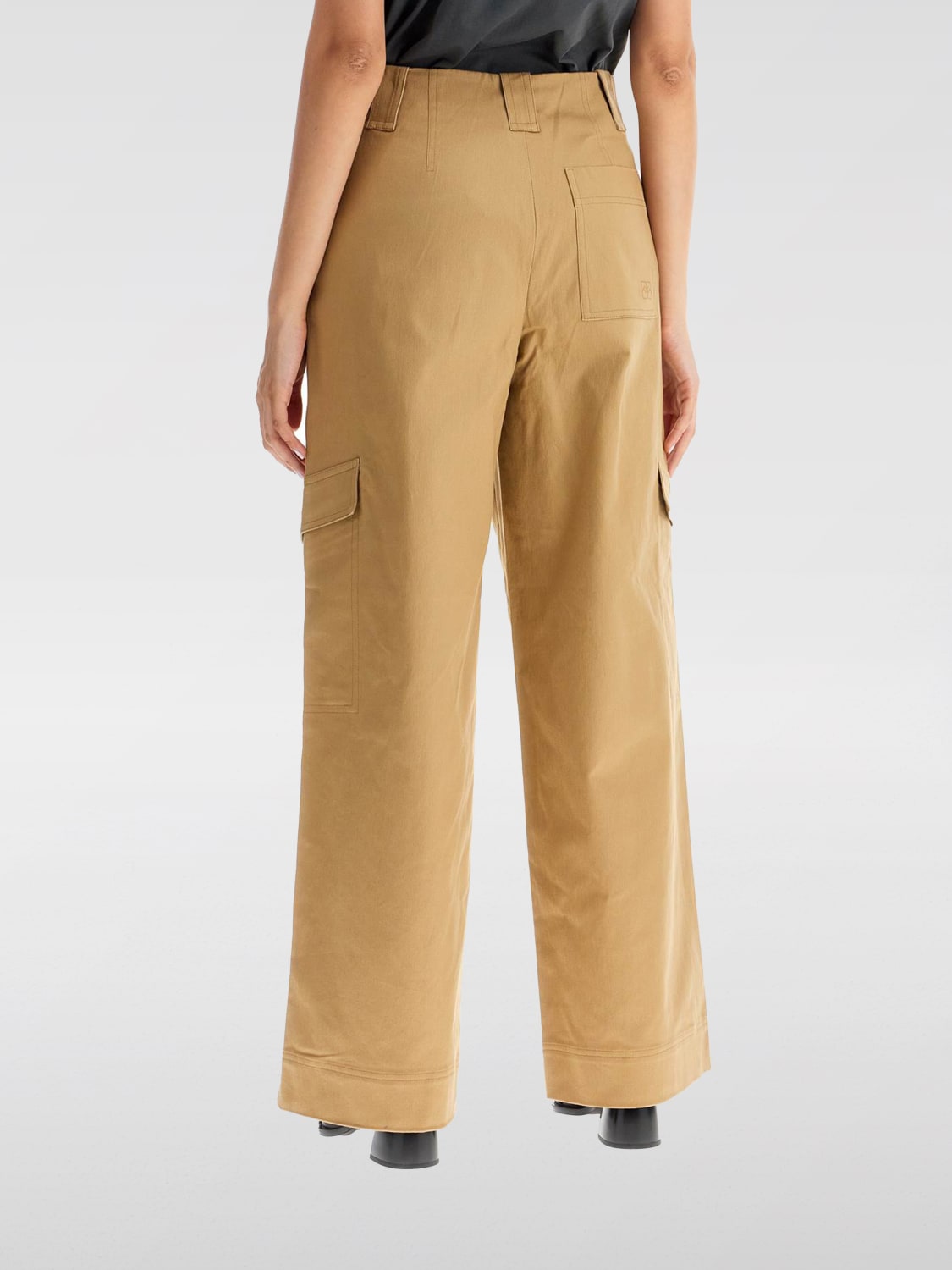 GANNI PANTS: Pants woman Ganni, Beige - Img 2