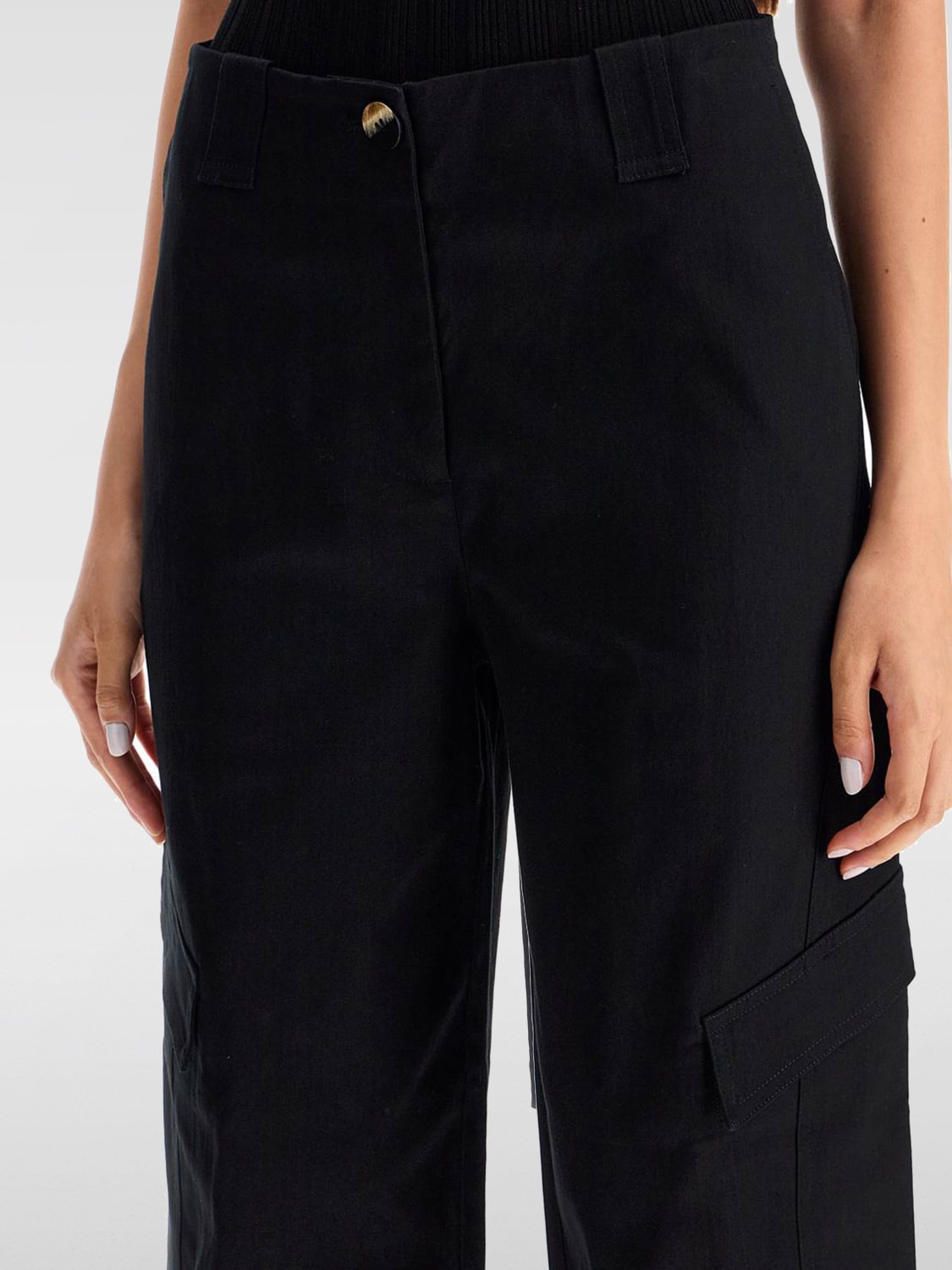 GANNI PANTS: Pants woman Ganni, Black - Img 3