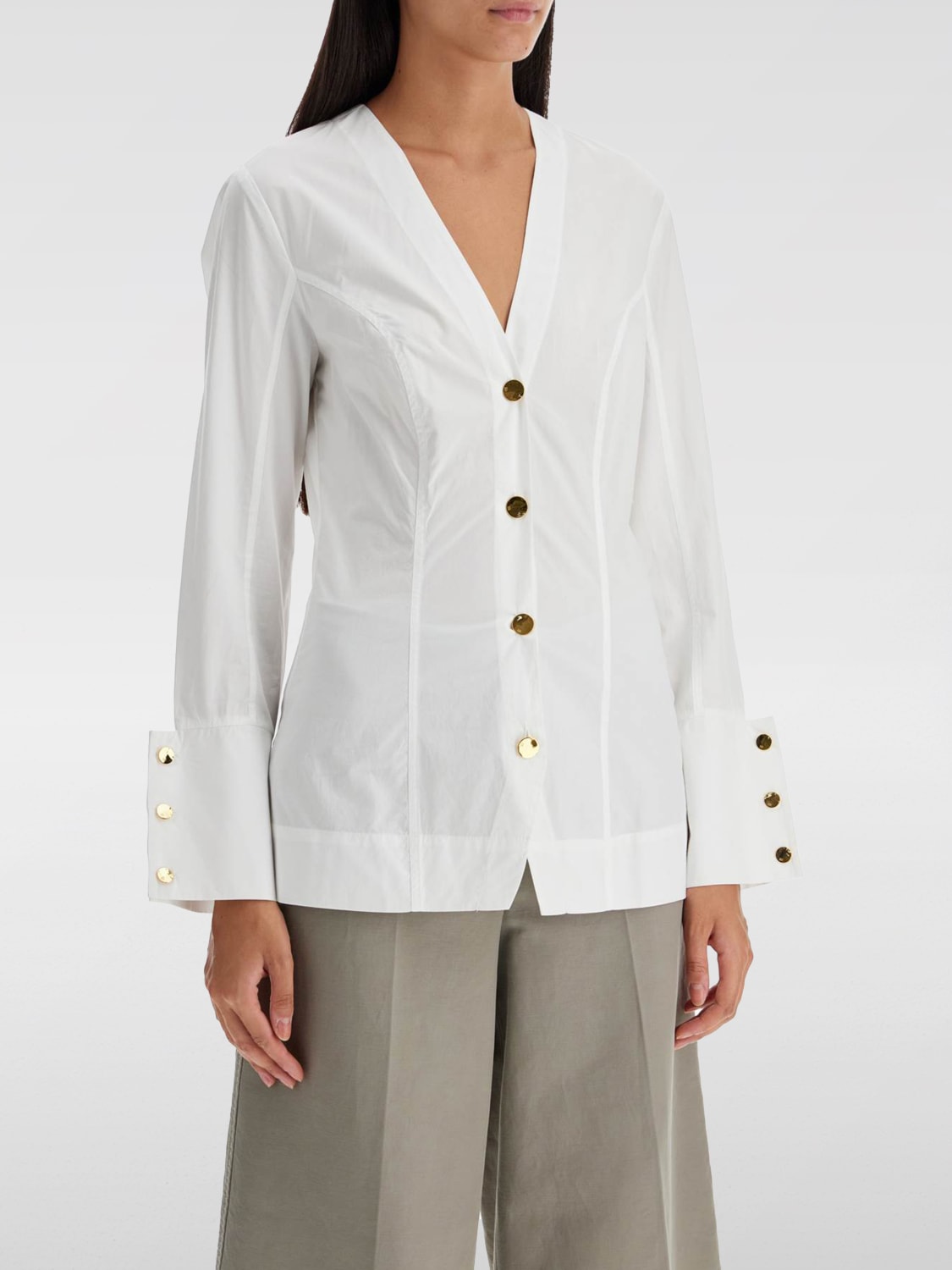 GANNI SHIRT: Shirt woman Ganni, White - Img 1