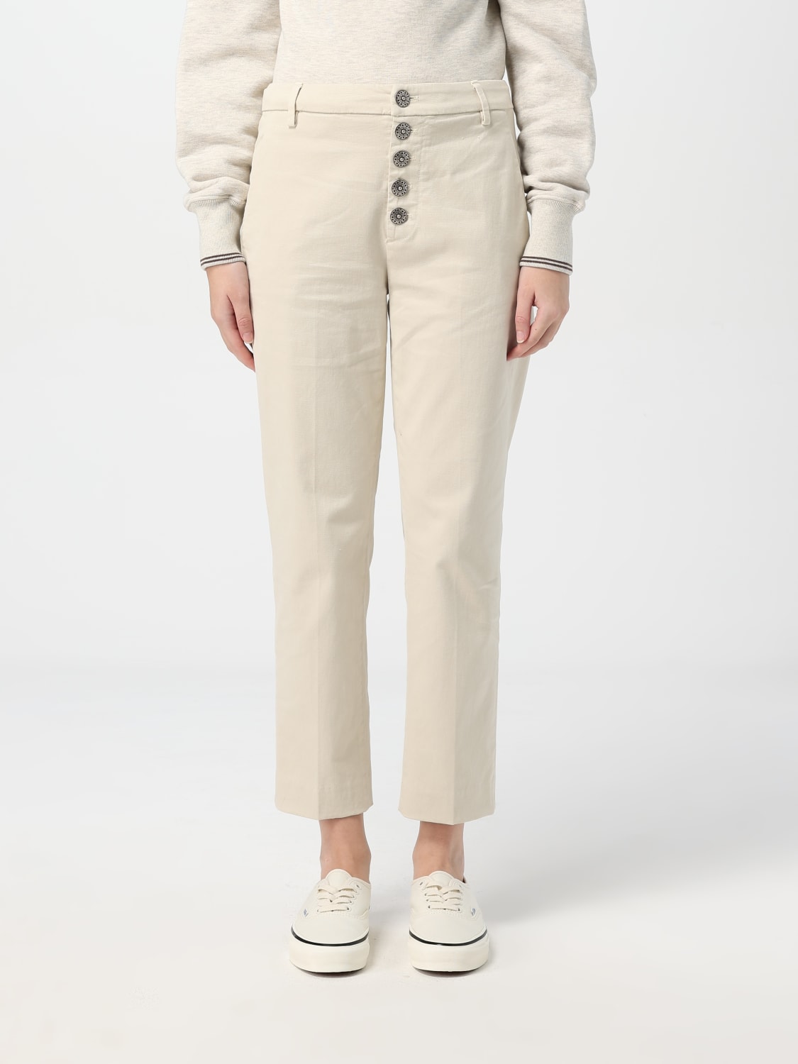 DONDUP PANTALONE: Pantalone Dondup in denim , Crema - Img 1