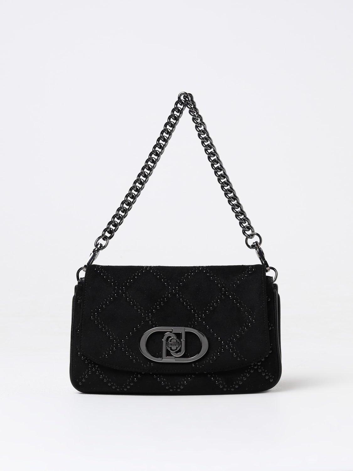 LIU JO BORSA A SPALLA: Borsa Liu Jo in pelle sintetica con strass , Nero - Img 1