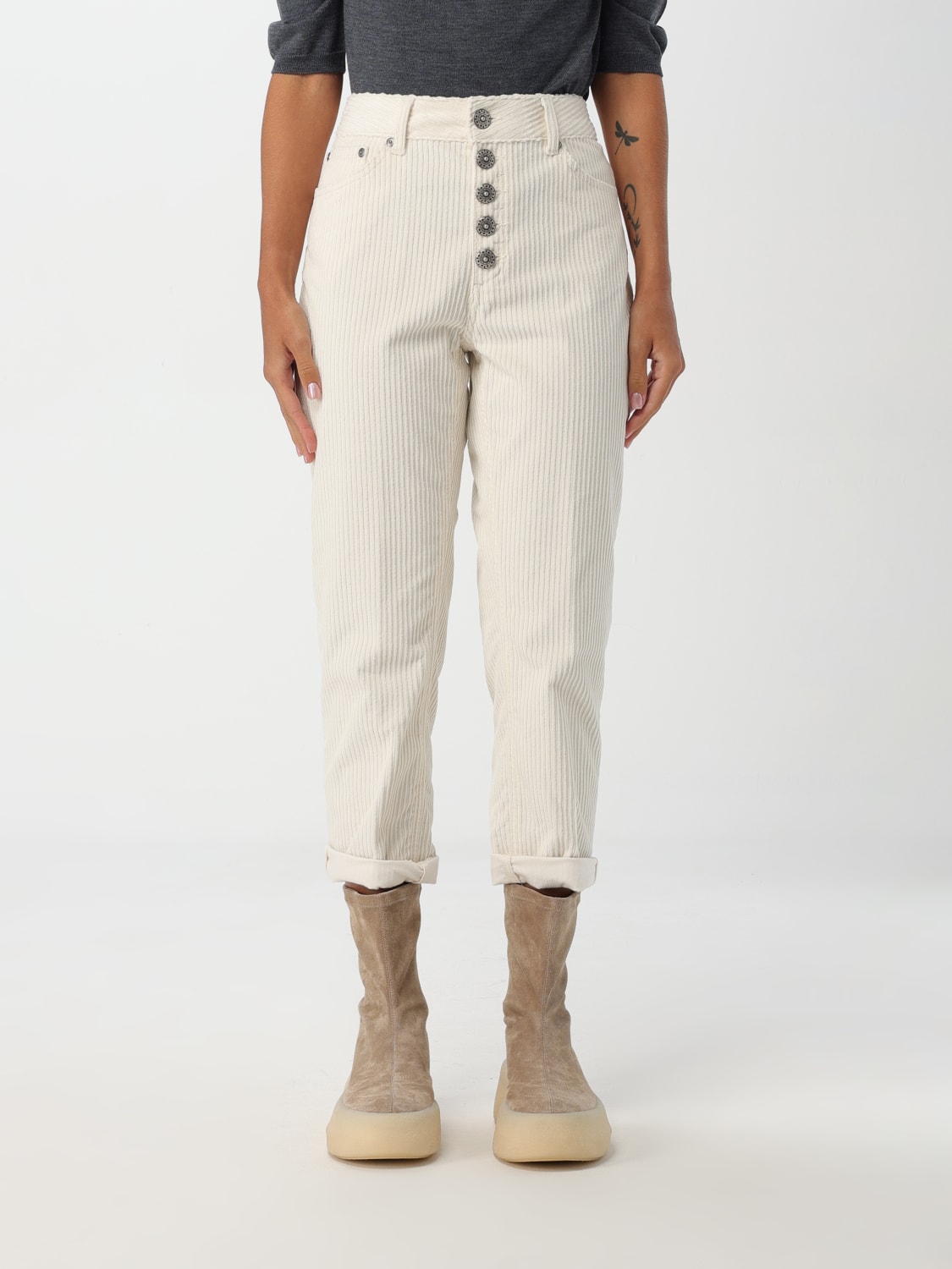 DONDUP JEANS: Pantalone Dondup in cotone , Naturale - Img 1