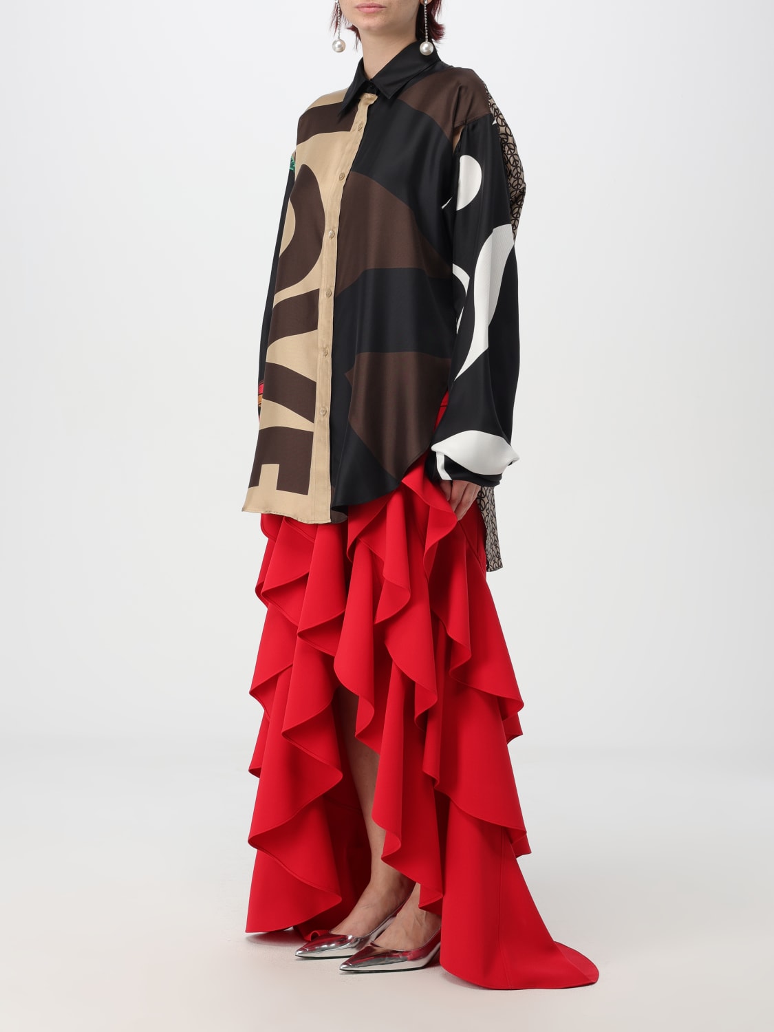 MOSCHINO COUTURE SHIRT: Shirt woman Moschino Couture, Brown - Img 4