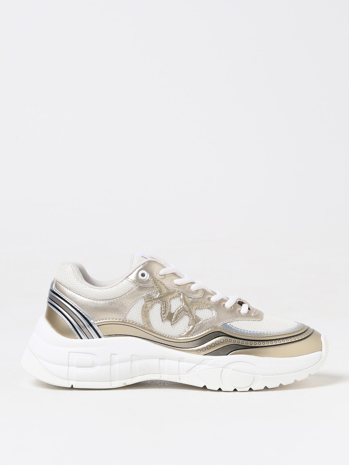 Giglio Sneakers Pinko in pelle laminata e mesh