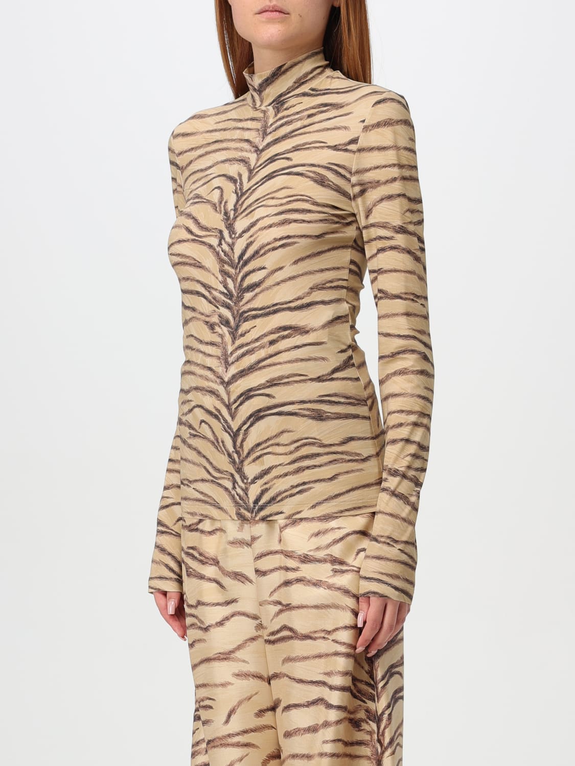 STELLA MCCARTNEY MAGLIA: Maglia Stella McCartney in tessuto stretch animalier , Beige - Img 4