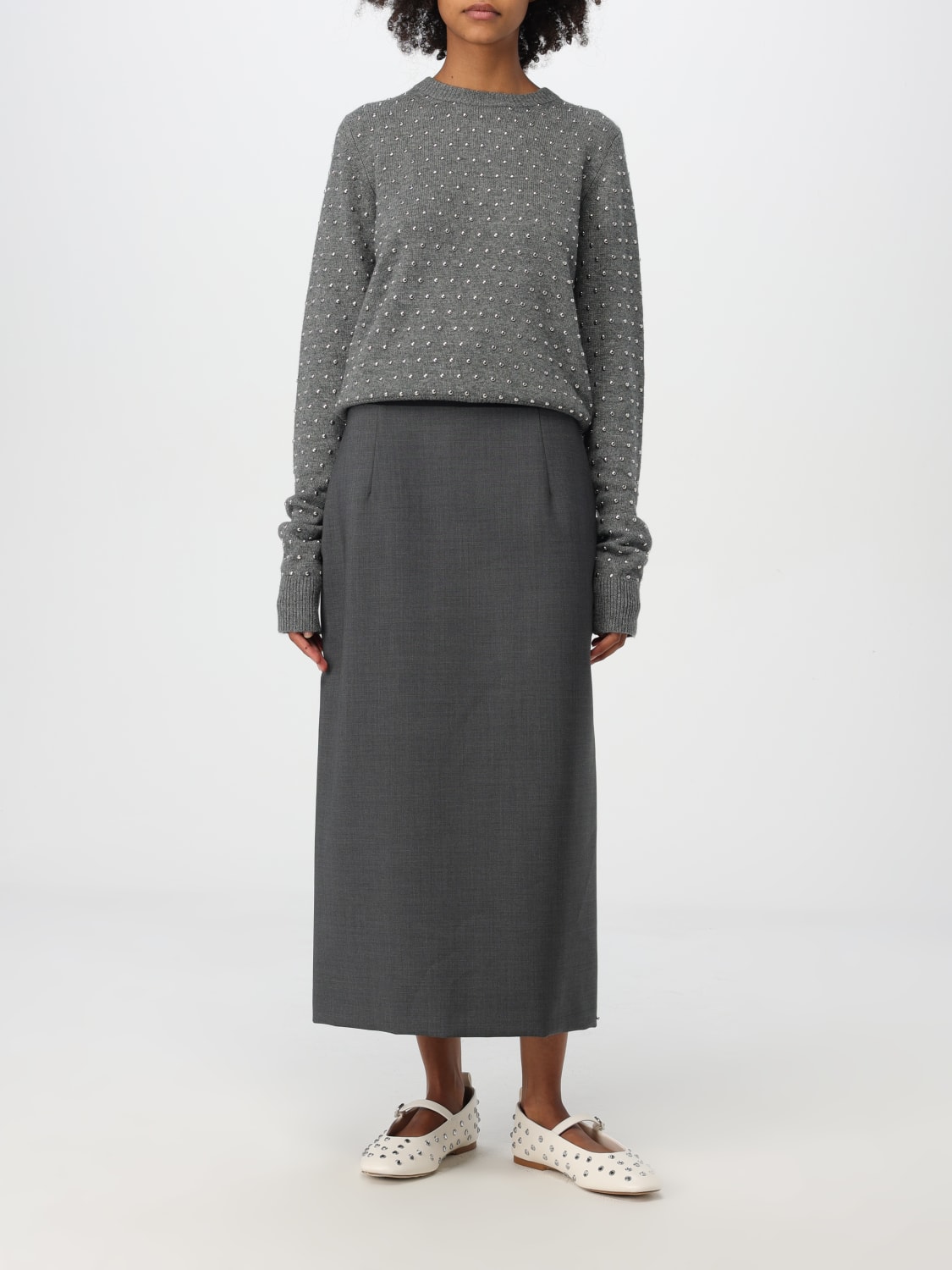 スカート SPORTMAX Woman Skirt Grey 2422106093600 001 Sportmax Outlet: Skirt woman - Grey | Sportmax skirt
