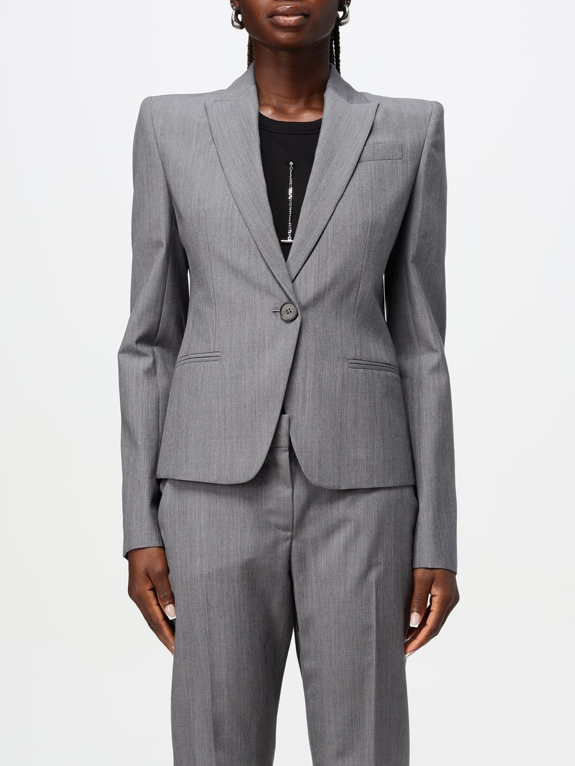 ジャケット ALEXANDER MCQUEEN Women Outer 811666QJAEK1015 GREY McQueen Outlet: Blazer woman - Grey | McQueen blazer