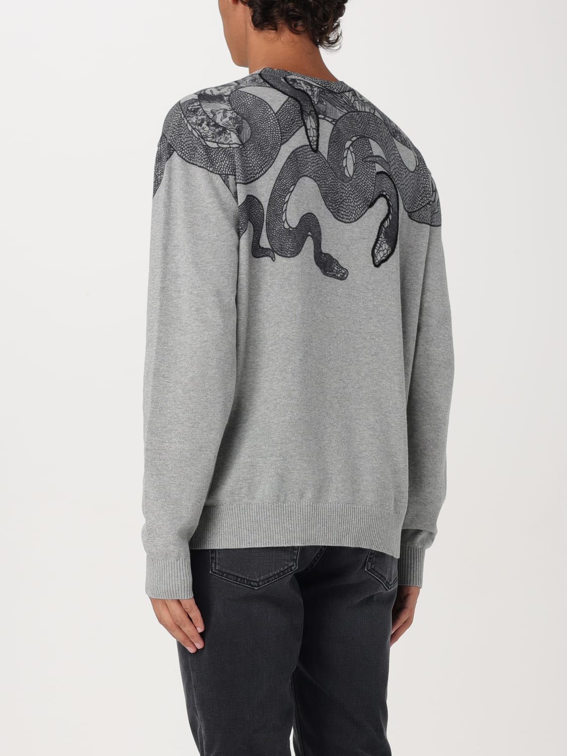 JUST CAVALLI MAGLIA: Pullover Just Cavalli in maglia di cotone , Grigio - Img 2