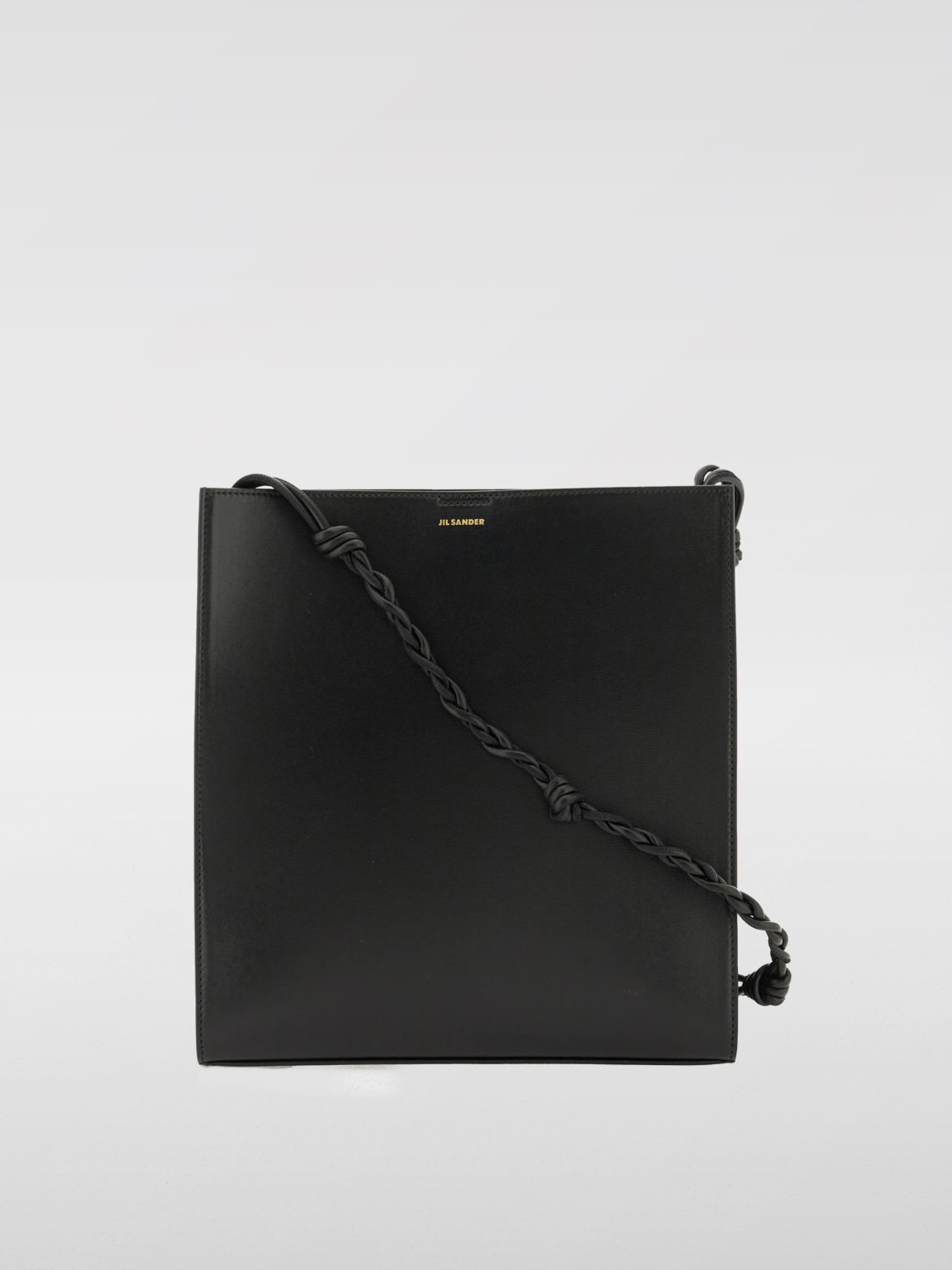 JIL SANDER CROSSBODY BAGS: Jil Sander Tangle leather shoulder bag, Black - Img 1