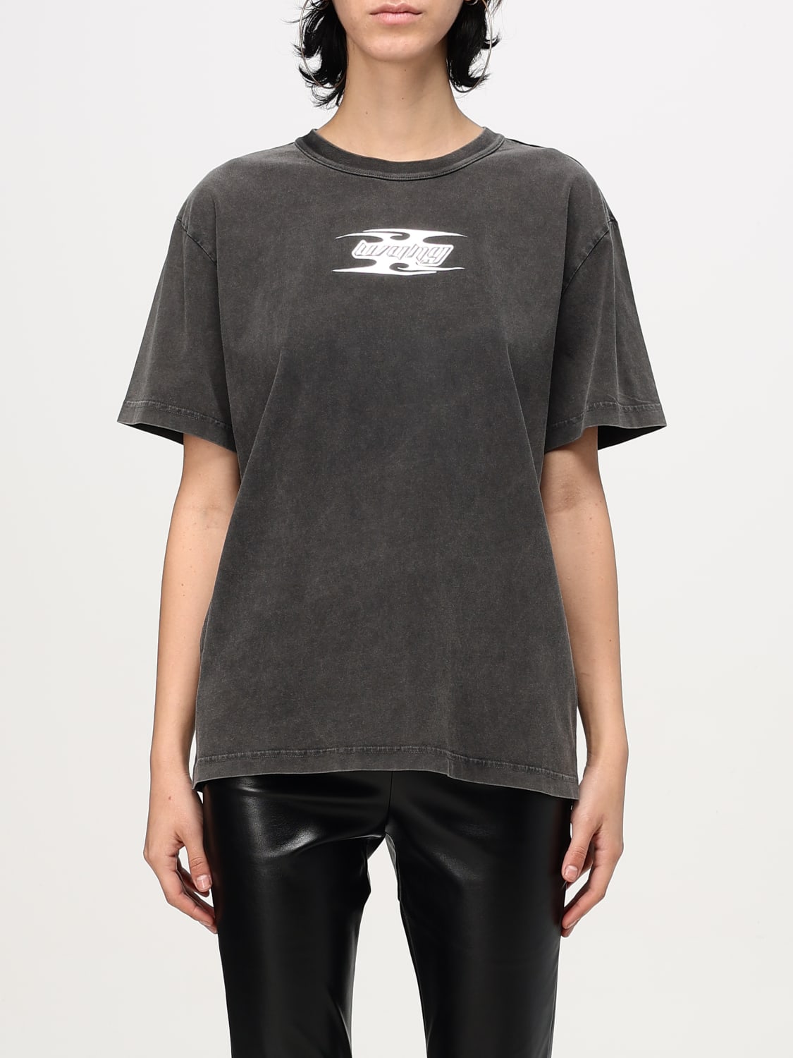 ALEXANDER WANG T-SHIRT: Top femme Alexander Wang, Marron - Img 1