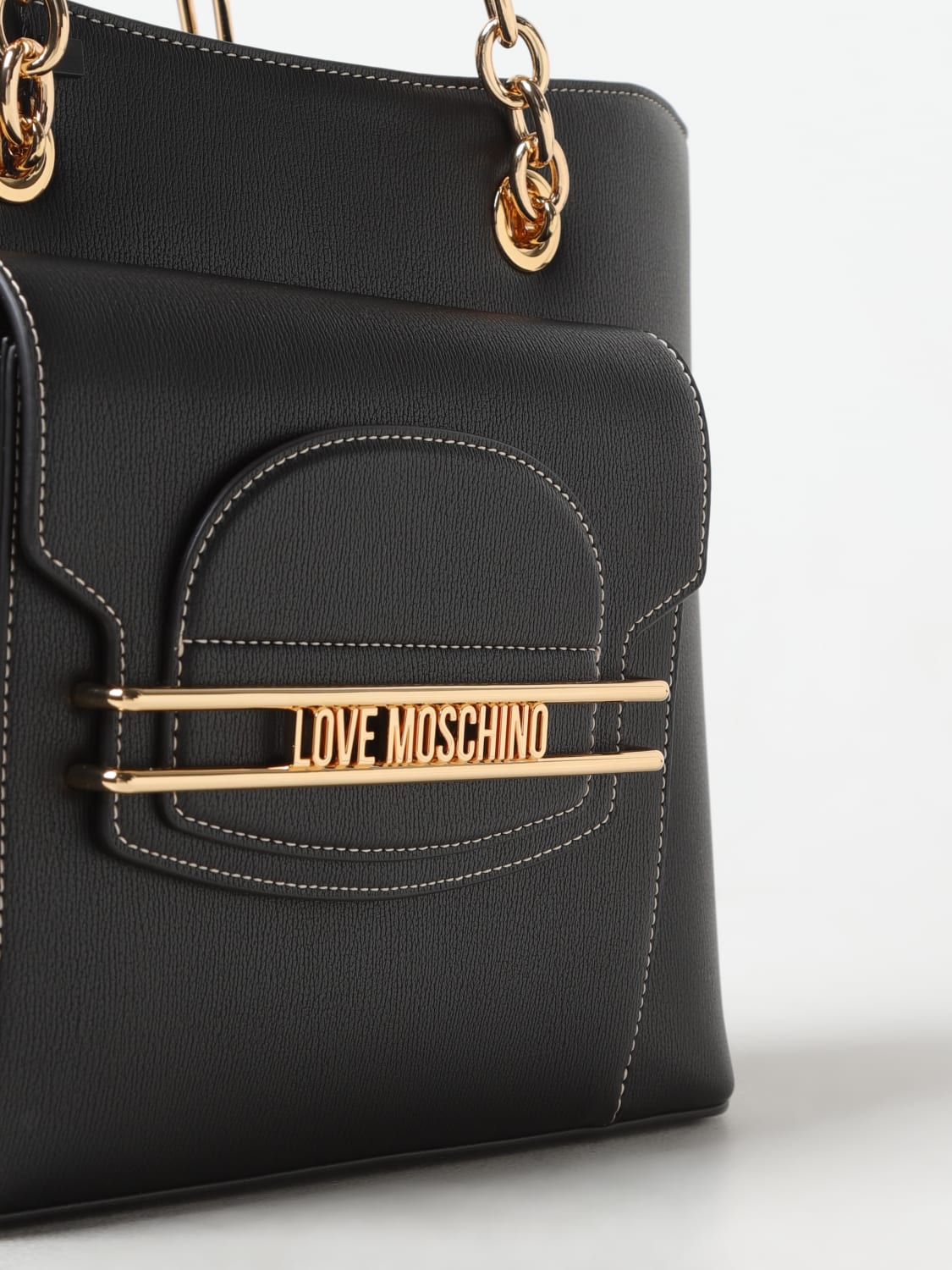 LOVE MOSCHINO BORSA A SPALLA: Borsa Love Moschino in pelle sintetica , Nero - Img 3