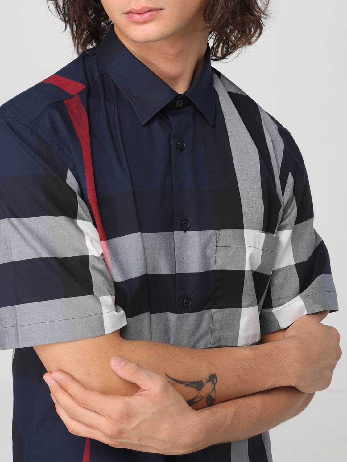 BURBERRY SHIRT: Shirt men Burberry, Blue - Img 5