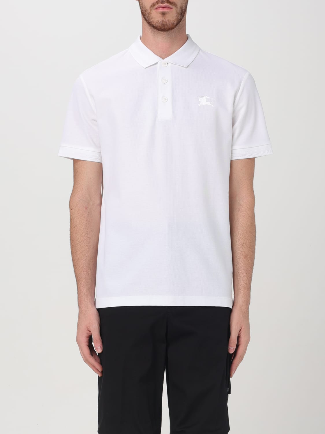 BURBERRY: Polo shirt men - White | Burberry polo shirt