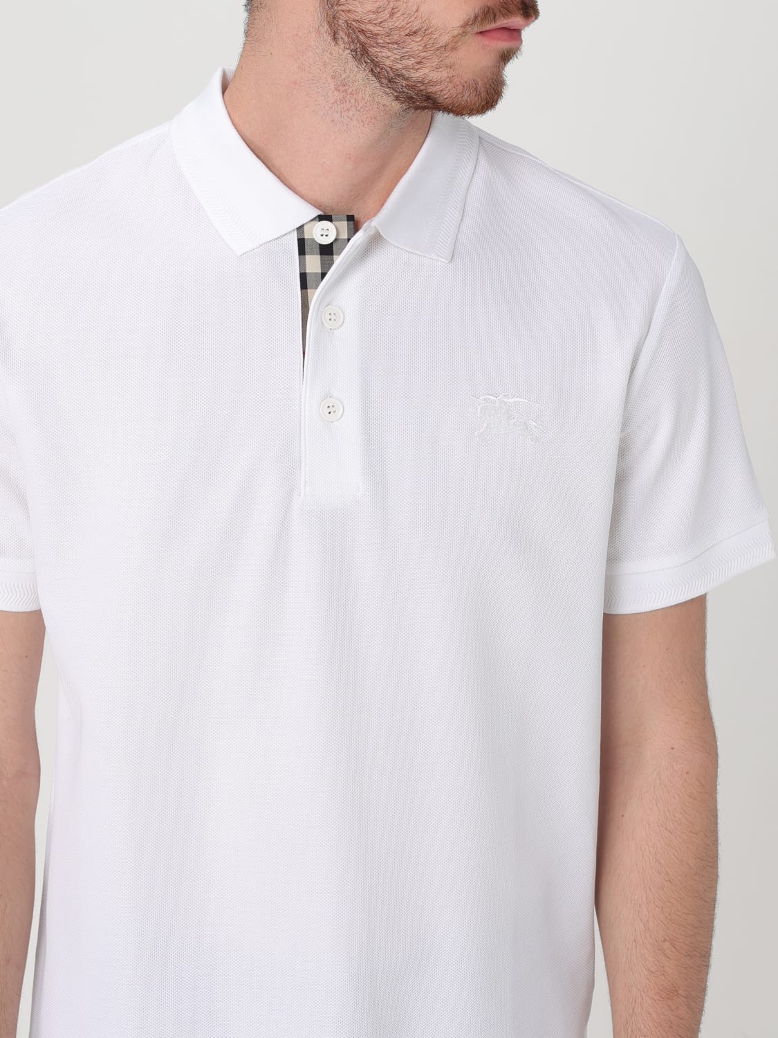 Tシャツ・カットソー BURBERRY Men Polo Shirts 8095105 B8764 CHALK WHITE Burberry T-Shirt 8095105-B8764 CHALK | IlDuomo