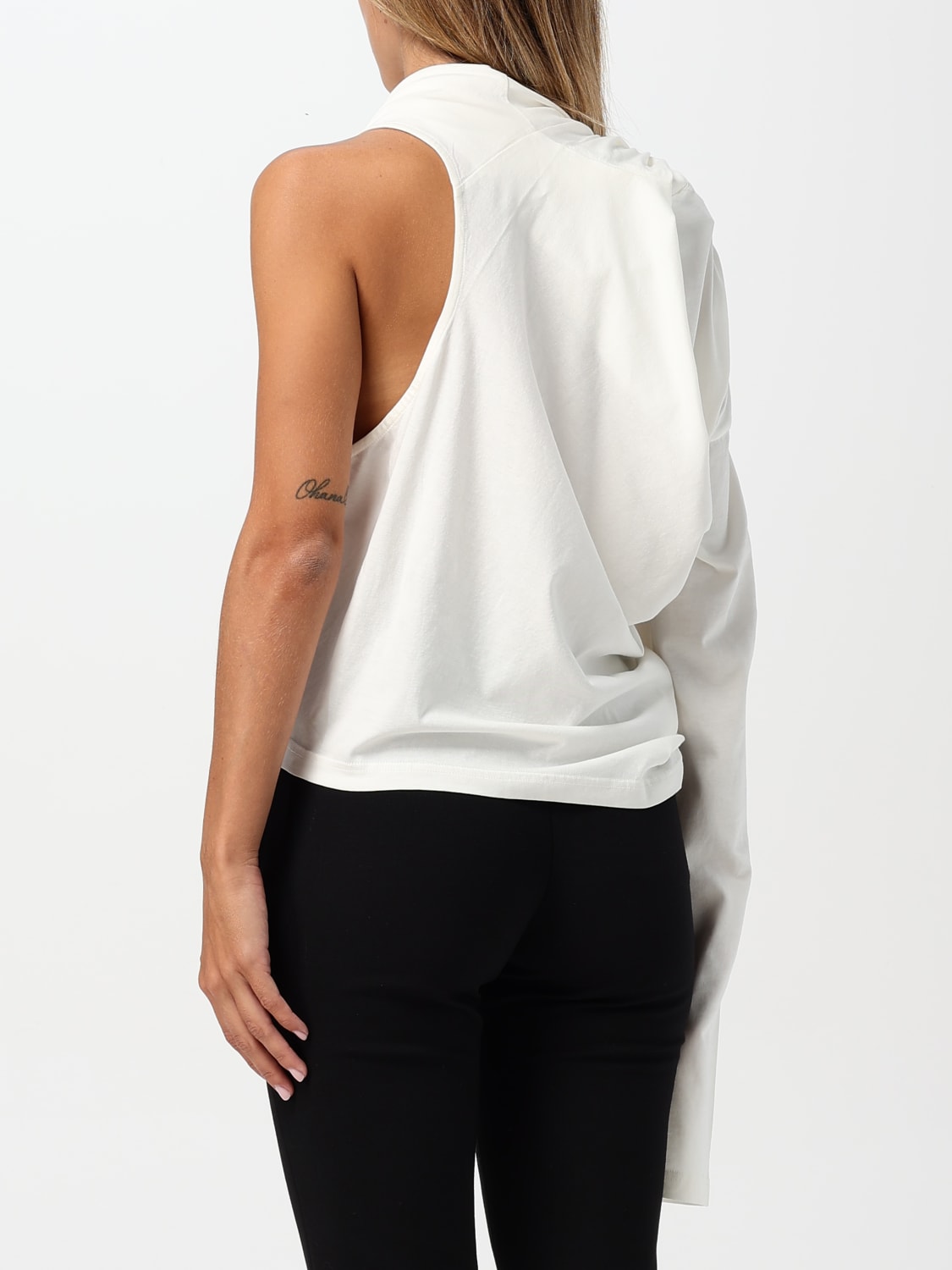 COURRÈGES T-SHIRTS: T-shirt Courrèges in cotone con spalla scoperta, Bianco - Img 3