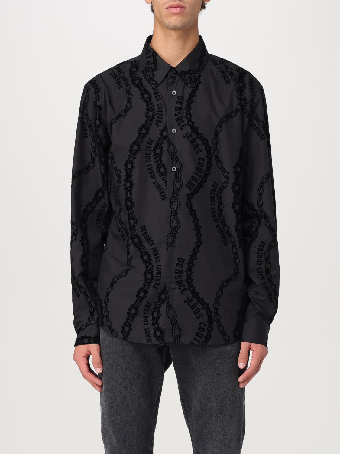 VERSACE JEANS COUTURE SHIRT: Shirt men Versace Jeans Couture, Black - Img 1