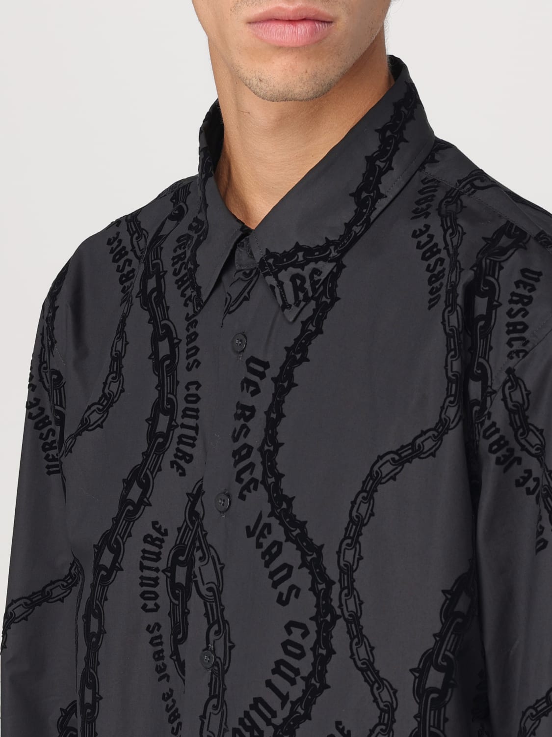 VERSACE JEANS COUTURE SHIRT: Shirt men Versace Jeans Couture, Black - Img 3