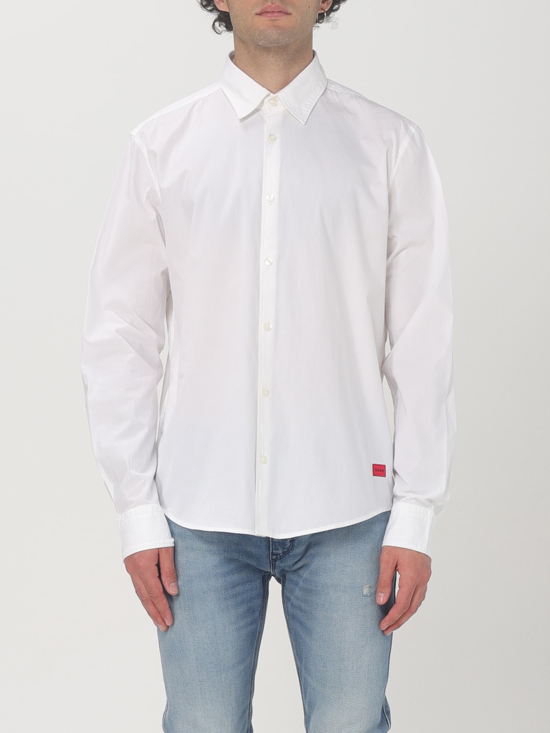 HUGO CAMICIA: Camicia Hugo in jersey stretch , Bianco - Img 1