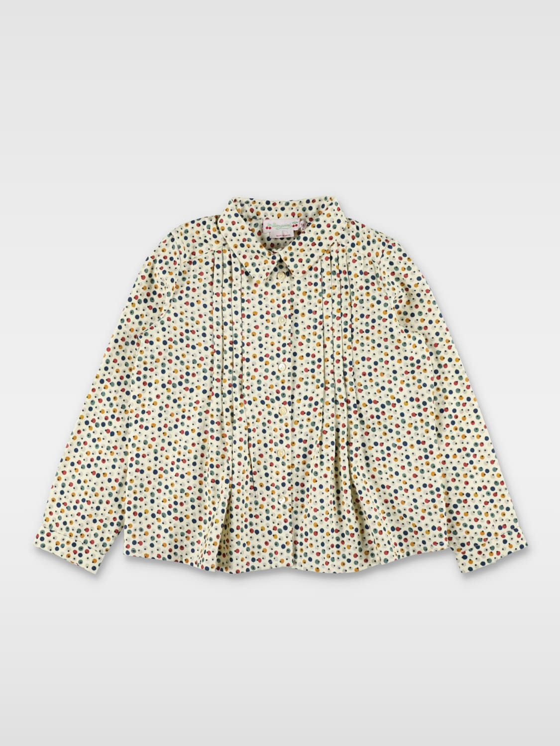 BONPOINT TOP: Camicia Bonpoint in misto cotone con stampa a pois multicolor, Fantasia - Img 1