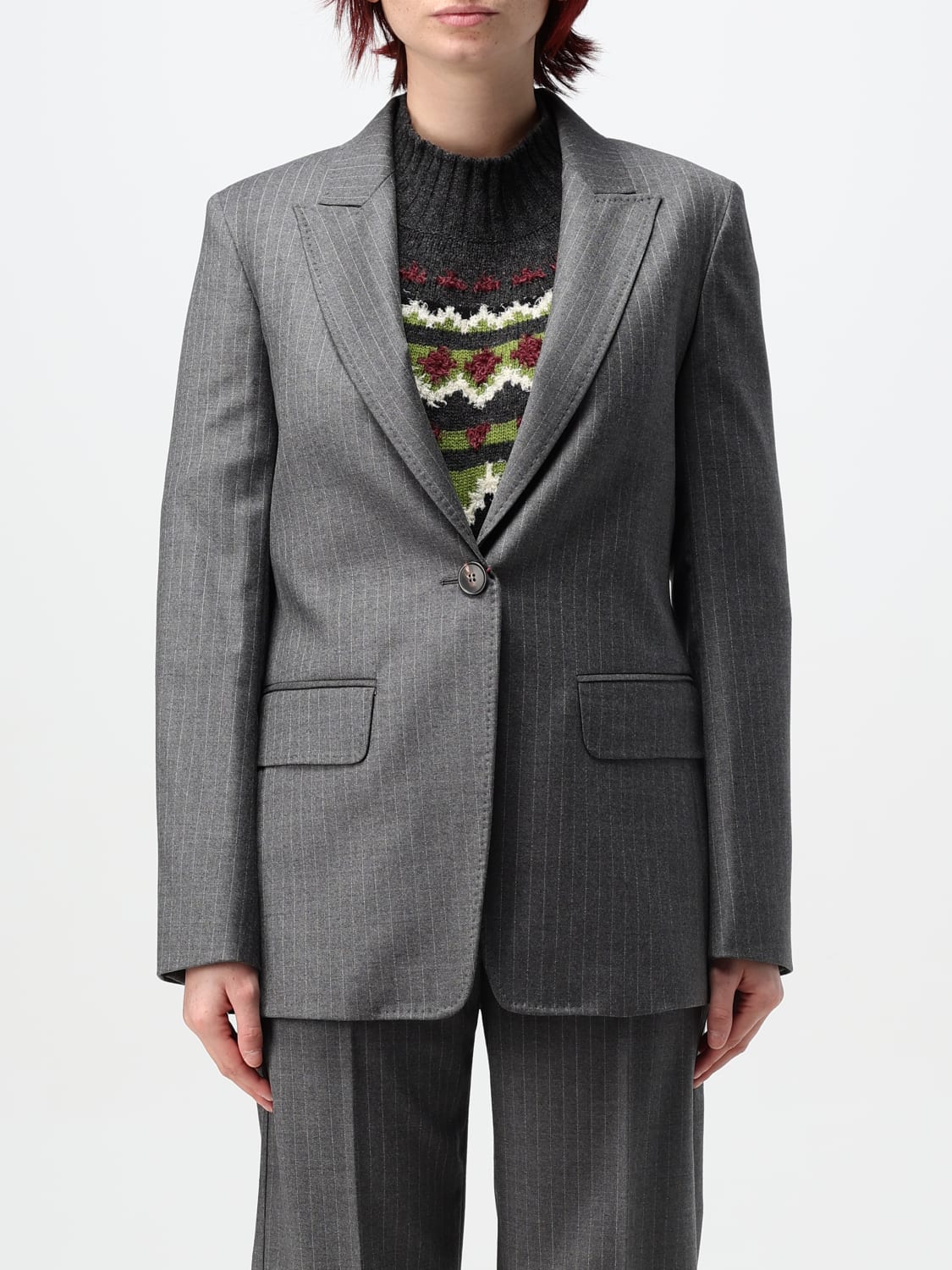 アウターその他 MAX MARA STUDIO Woman Blazer Grey 2426046052600 008 Max Mara Studio Outlet: Blazer woman Max Mara - Grey | Max