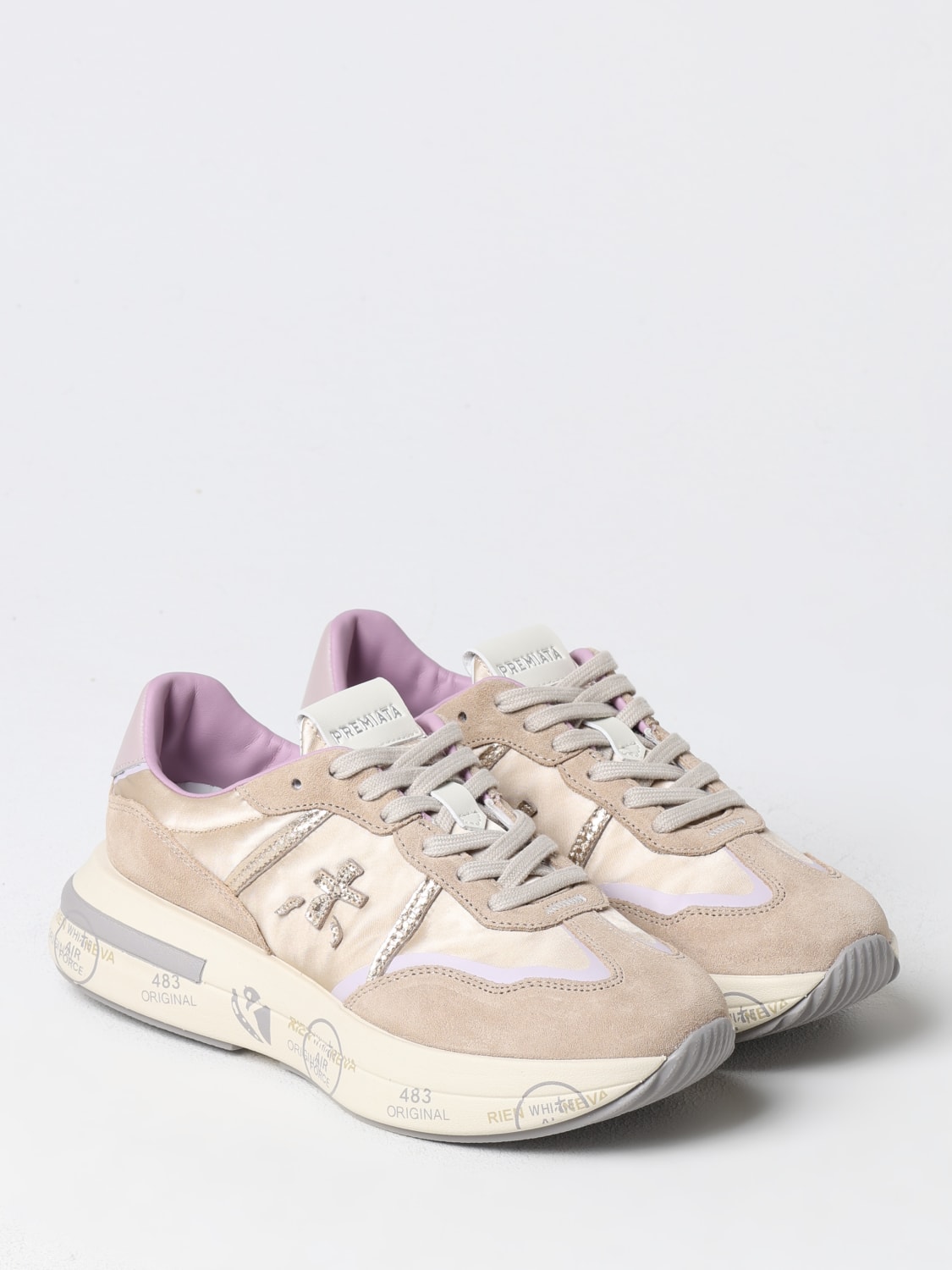 PREMIATA SNEAKERS: Sneakers Cassie Premiata in camoscio e nylon , Rosa - Img 2